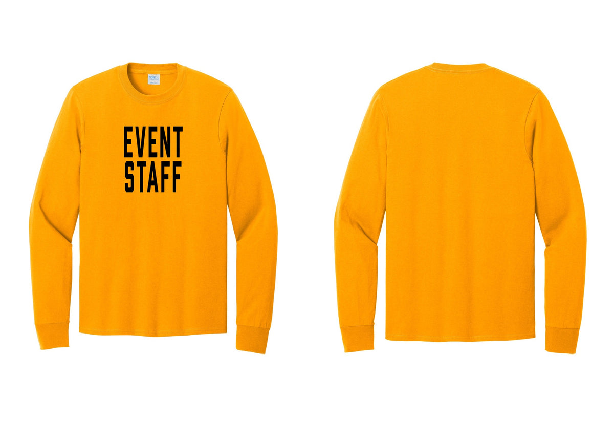 NYC Factory Event Staff Cotton Long Sleeve T-Shirt (Classic) - Front Only - Gold