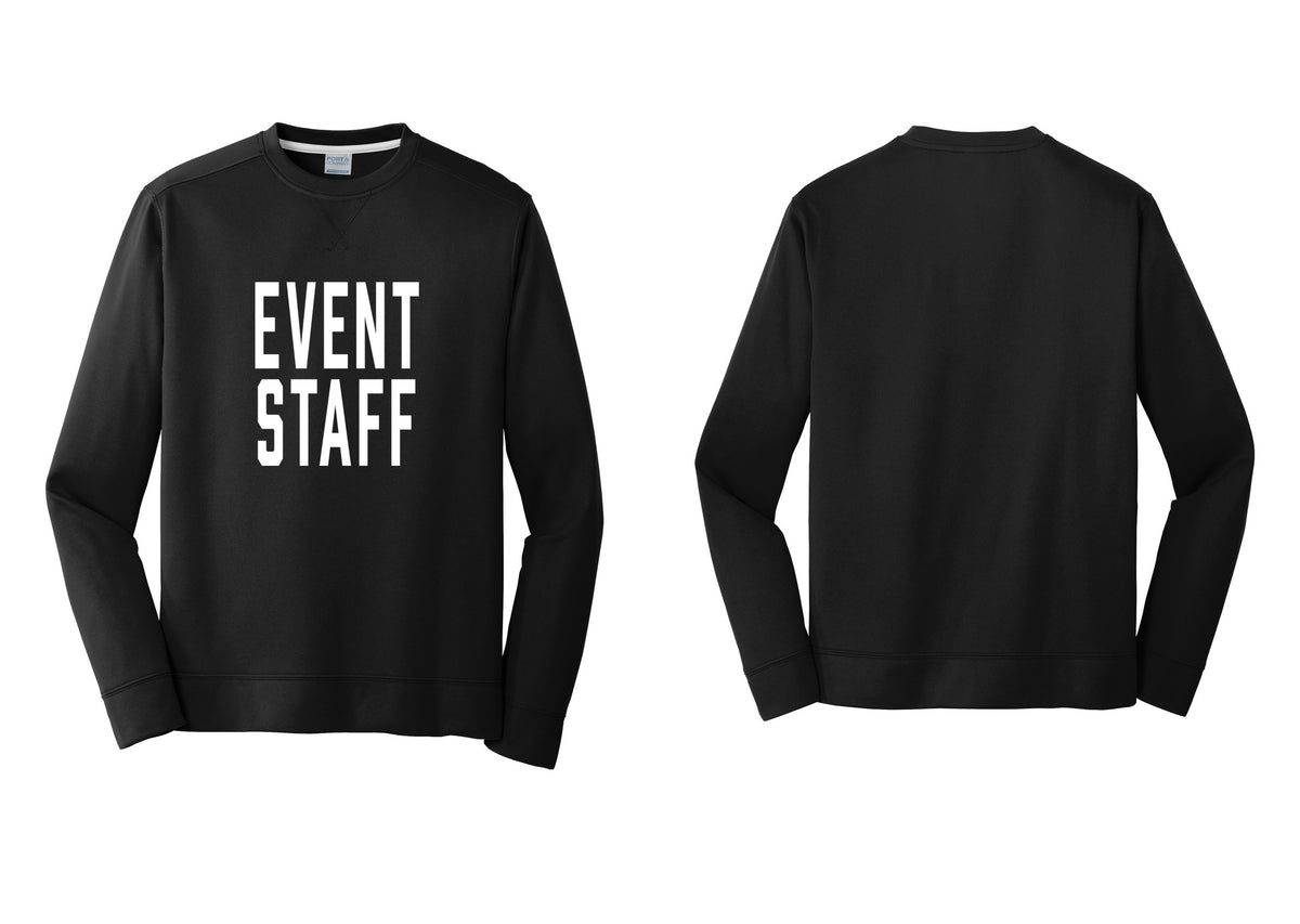 NYC Factory Event Staff Performance Fleece Crewneck Sweatshirt (Classic) - Front Only - Black