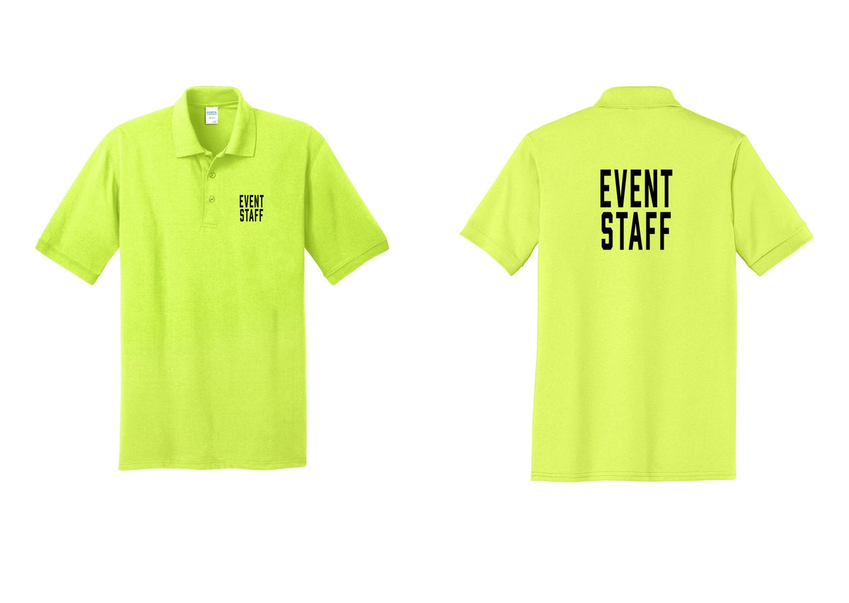 NYC Factory Event Staff Polo Shirt (Classic) - Chest + Back - Safety Green