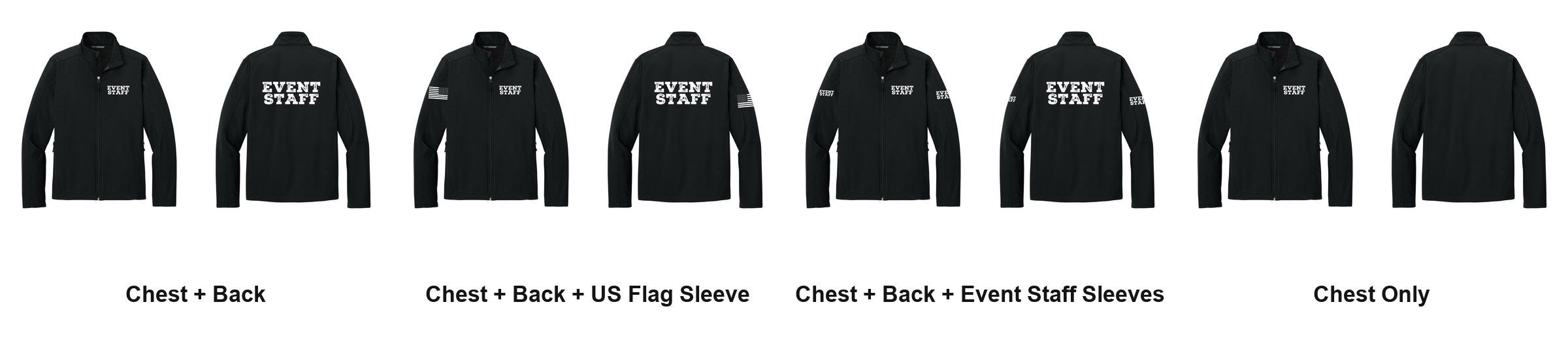 EVENT STAFF t-shirt print layouts