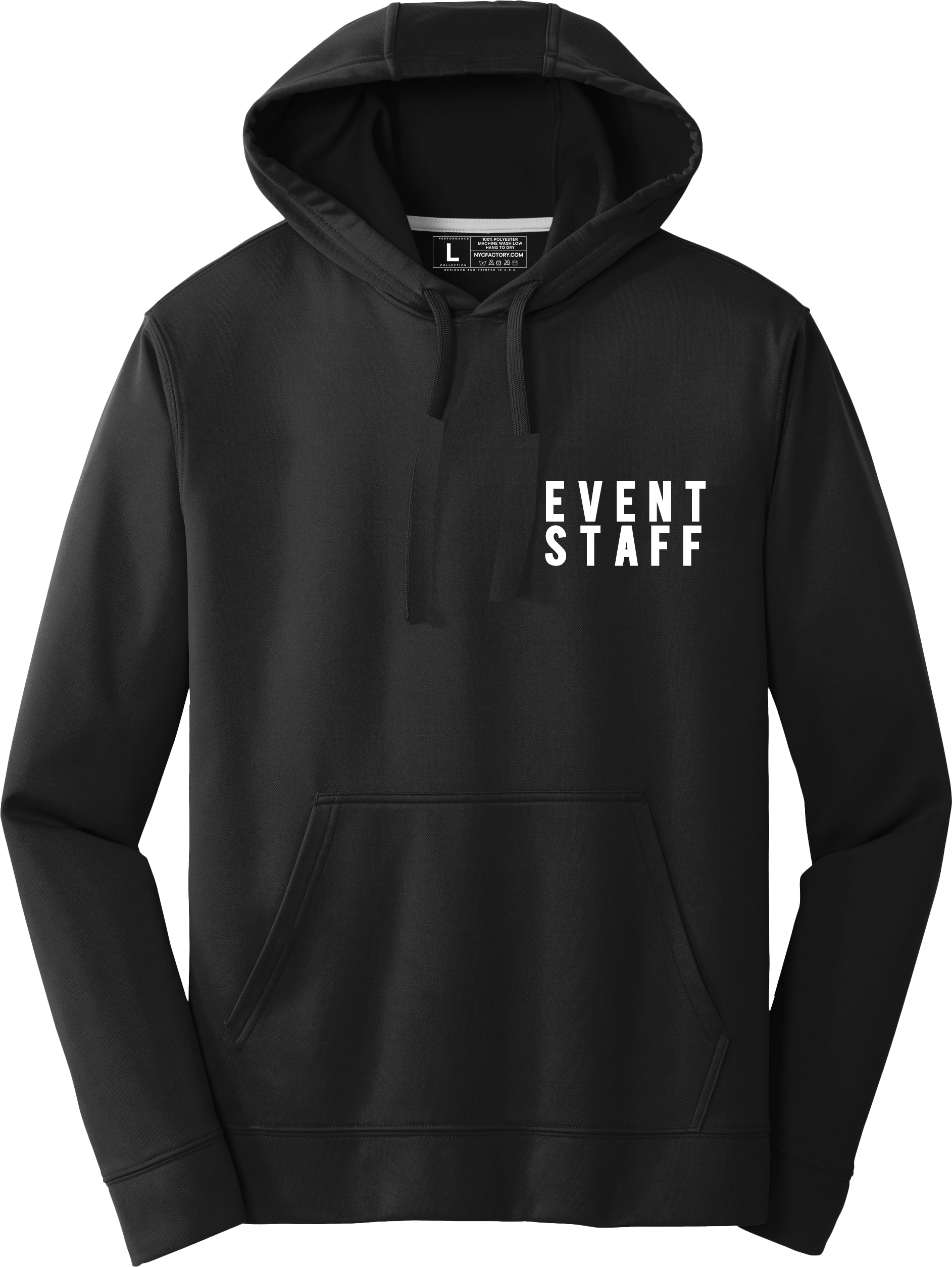 NYC FACTORY Mens EVENT STAFF Cotton Fleece Pullover Hoodie Sweatshirt