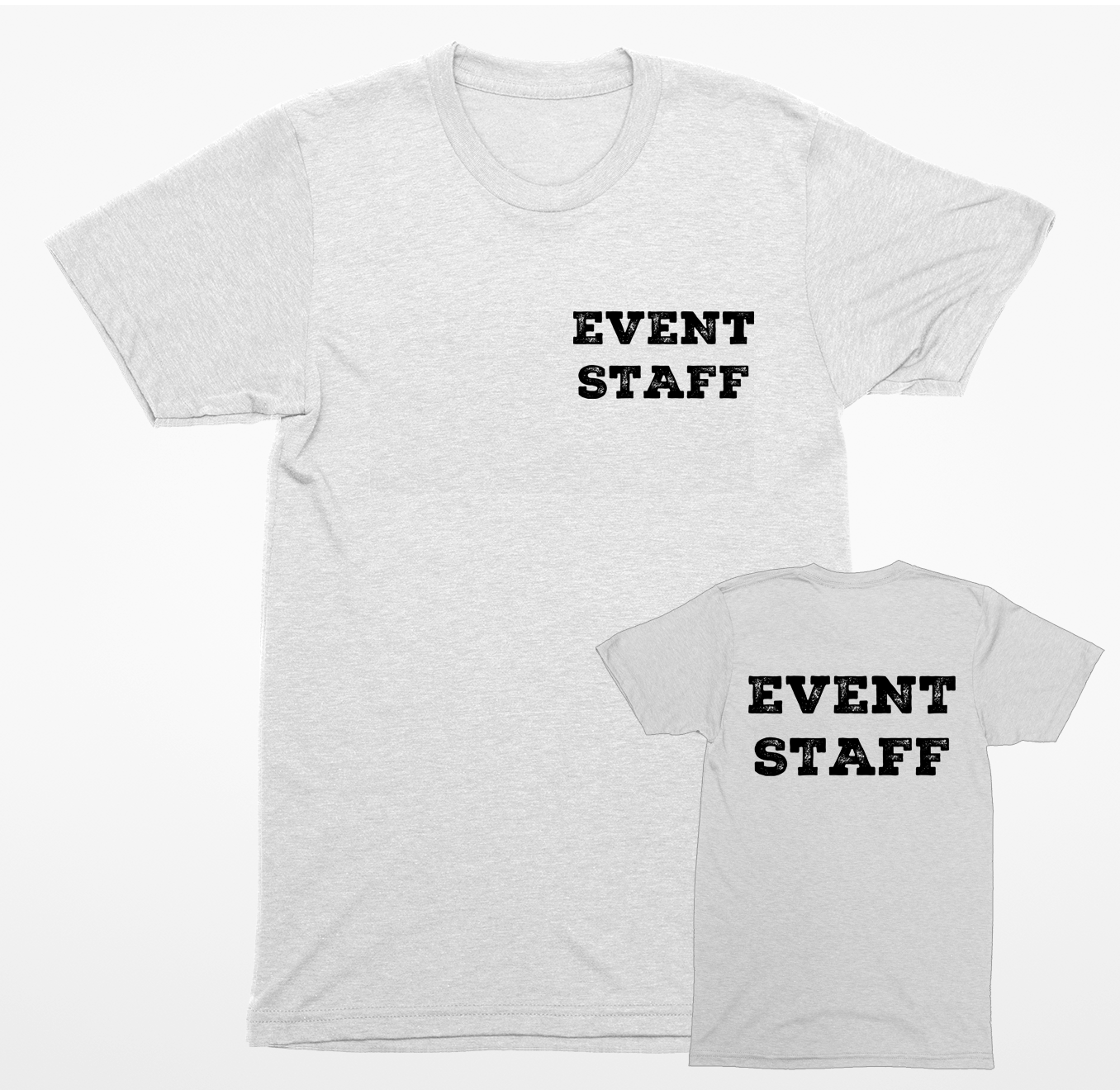 Professional Event Men's Unisex Staff Tees - Front & Back All Colors & Sizes In Stock