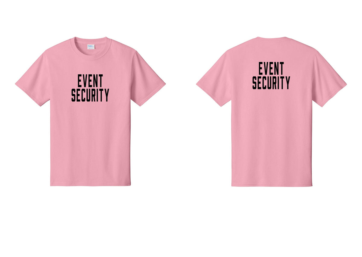 NYC Factory Event Security T-Shirt for Venues & Crowd Management (Classic) - Front + Back - Candy Pink