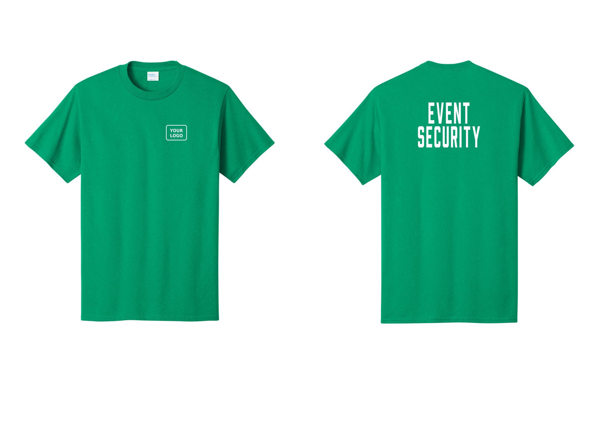 NYC Factory Custom Logo Event Security T-Shirt for Venues & Crowd Management (Classic) - Your Logo + Back - Kelly