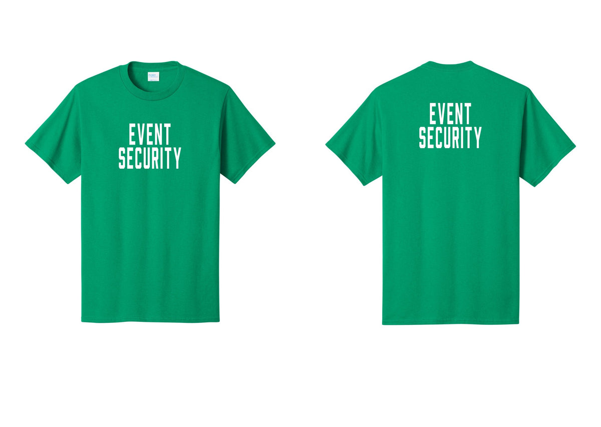 NYC Factory Event Security T-Shirt for Venues & Crowd Management (Classic) - Front + Back - Kelly
