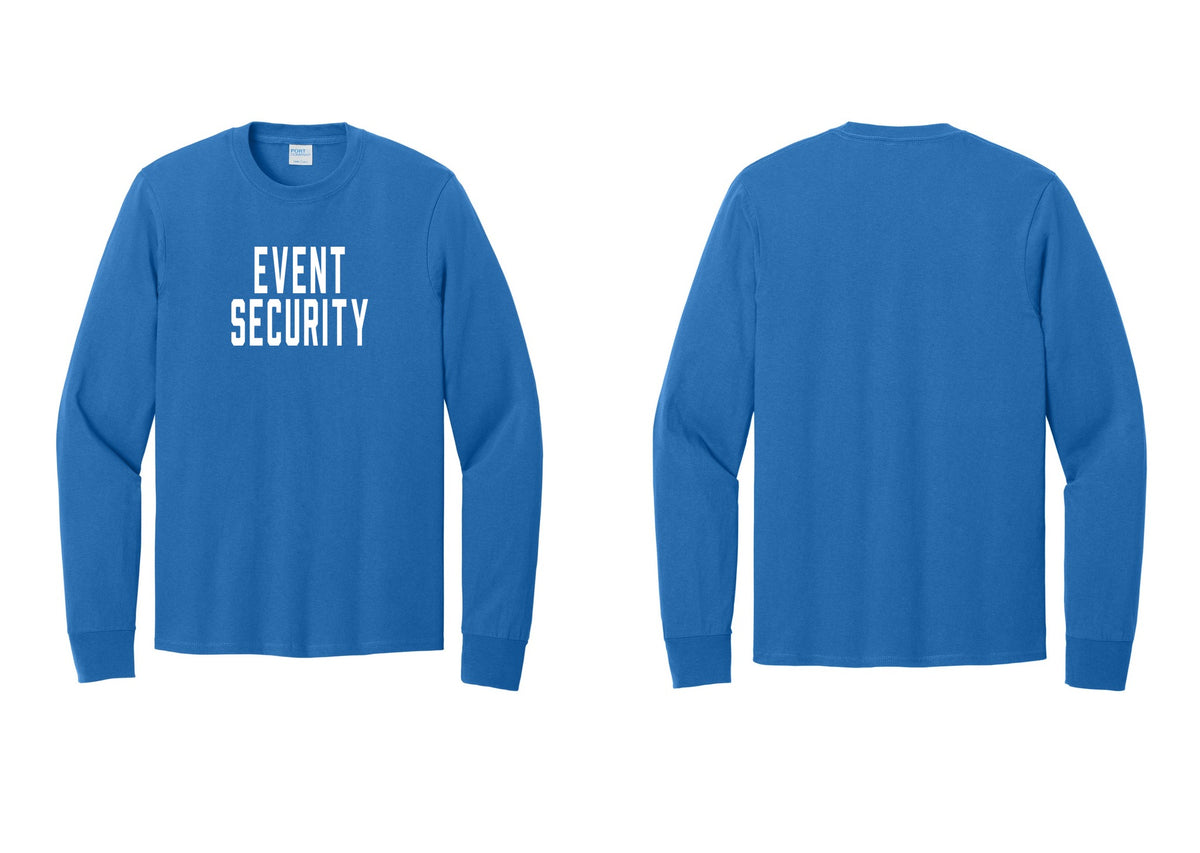 NYC Factory Event Security Cotton Long Sleeve T-Shirt (Classic) - Front Only - Royal