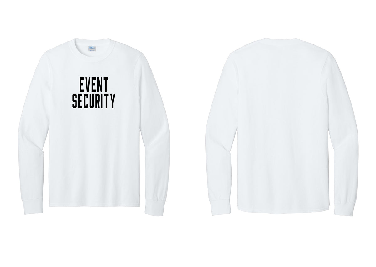 NYC Factory Event Security Cotton Long Sleeve T-Shirt (Classic) - Front Only - White