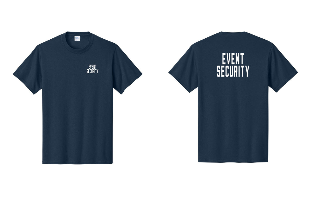 NYC Factory Event Security T-Shirt for Venues & Crowd Management (Classic) - Chest + Back - Navy