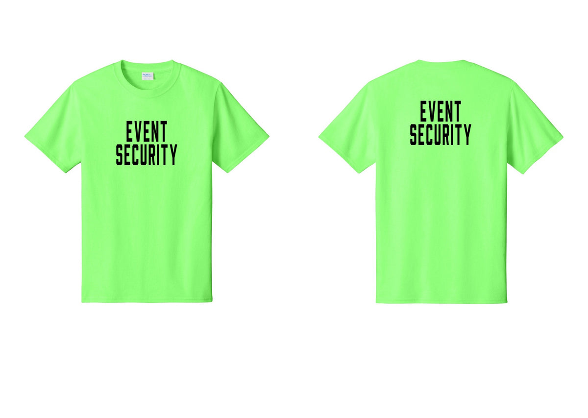 NYC Factory Event Security T-Shirt for Venues & Crowd Management (Classic) - Front + Back - Neon Green
