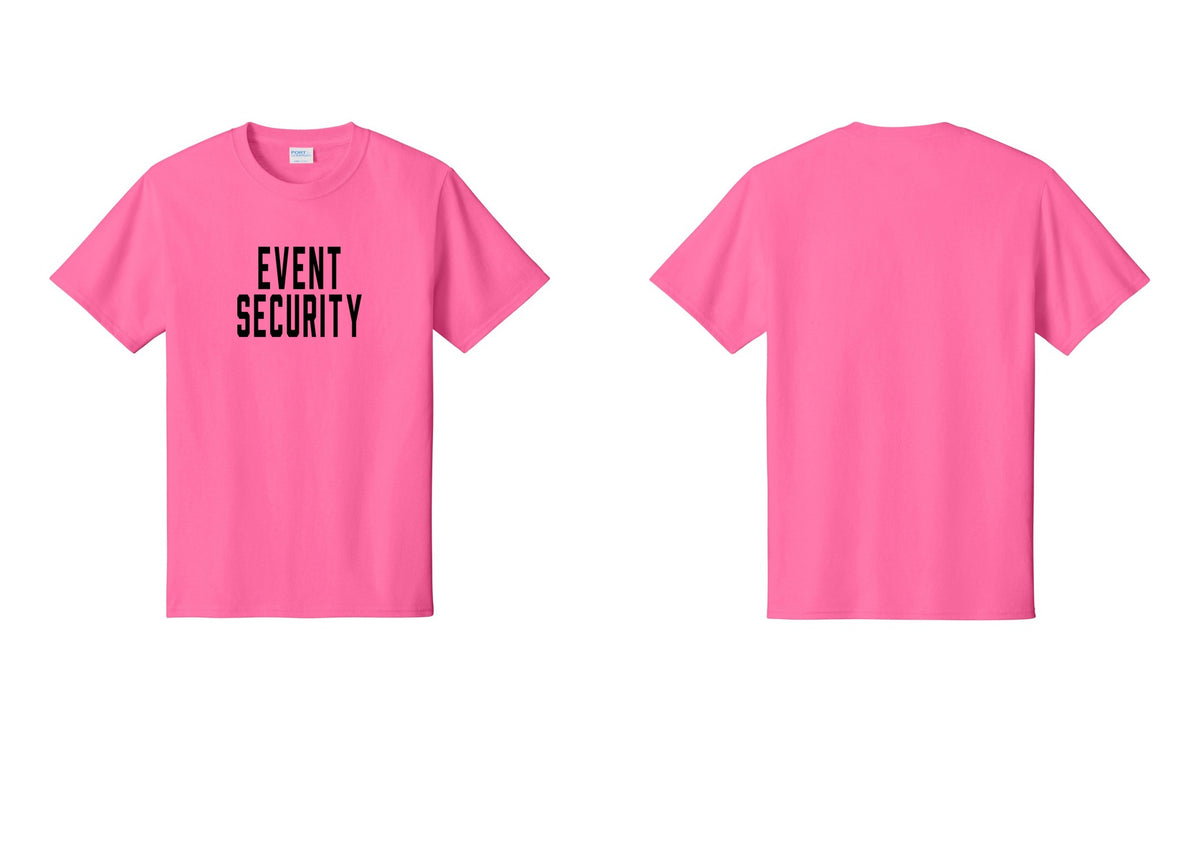 NYC Factory Event Security T-Shirt for Venues & Crowd Management (Classic) - Front Only - Neon Pink