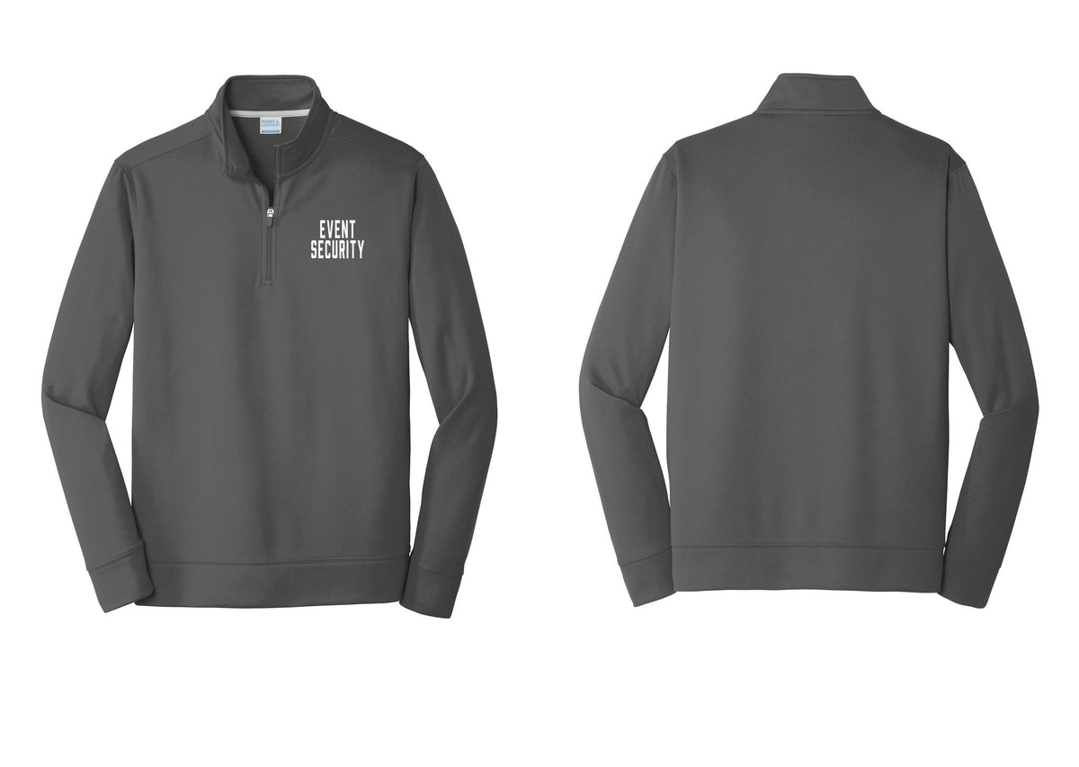 NYC Factory Event Security Performance Fleece 1/4-Zip Pullover Sweatshirt (Classic) - Chest Only - Charcoal