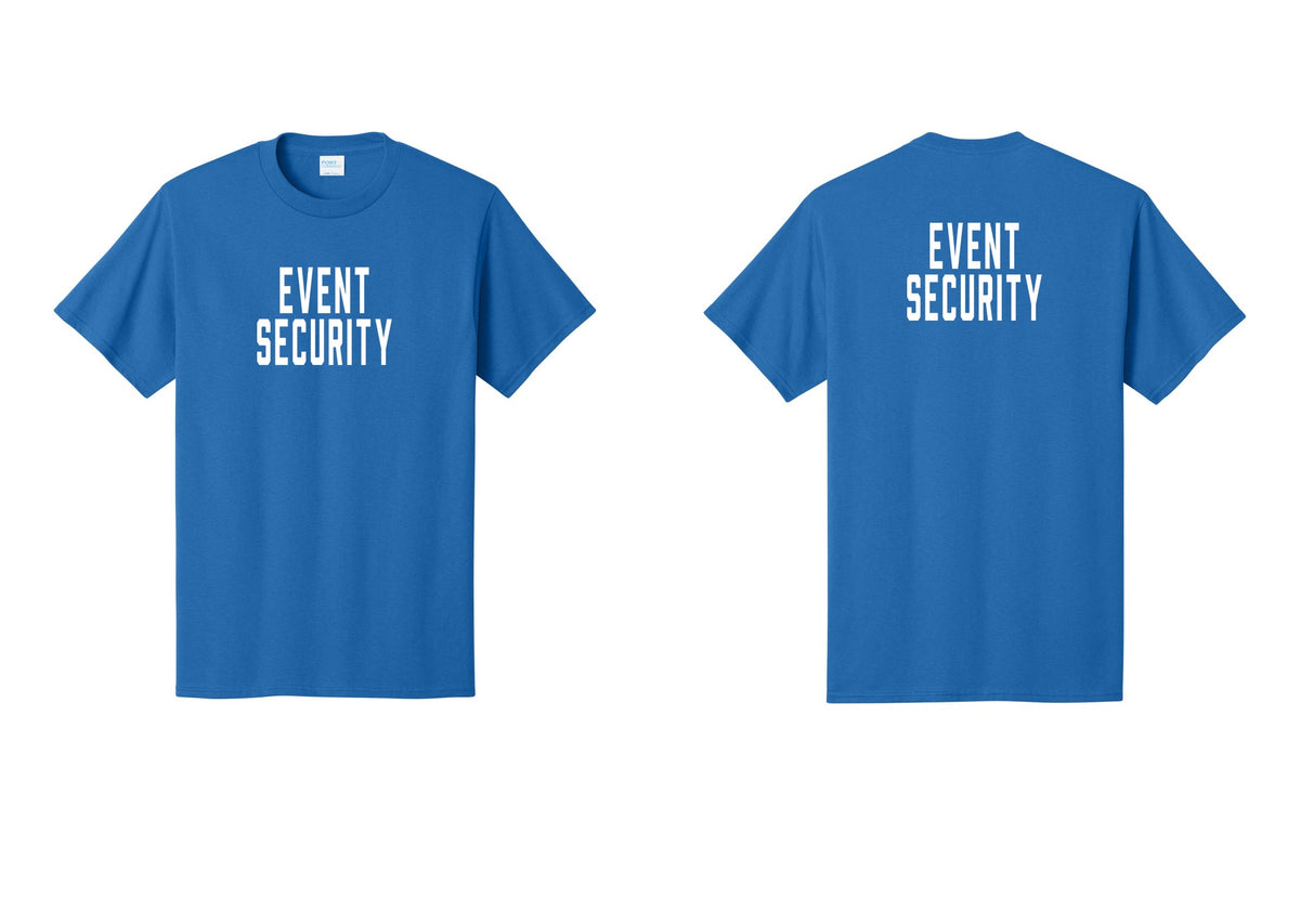 NYC Factory Event Security T-Shirt for Venues & Crowd Management (Classic) - Front + Back - Royal