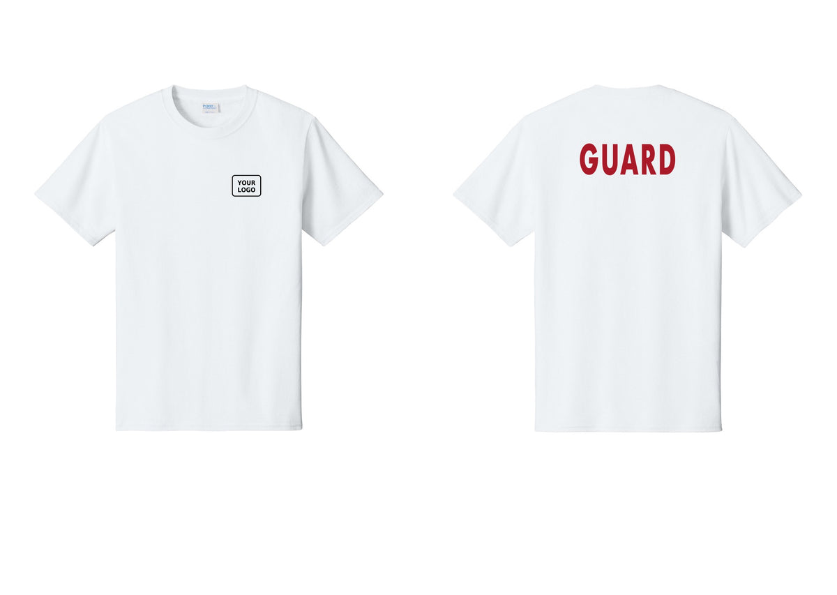 NYC Factory Custom Logo Guard T-Shirt - Your Logo + Back - White