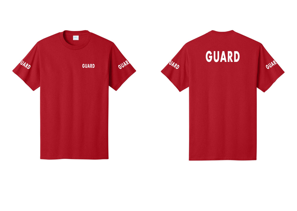 NYC Factory Guard T-Shirt - Chest + Back + Guard Sleeves - Red