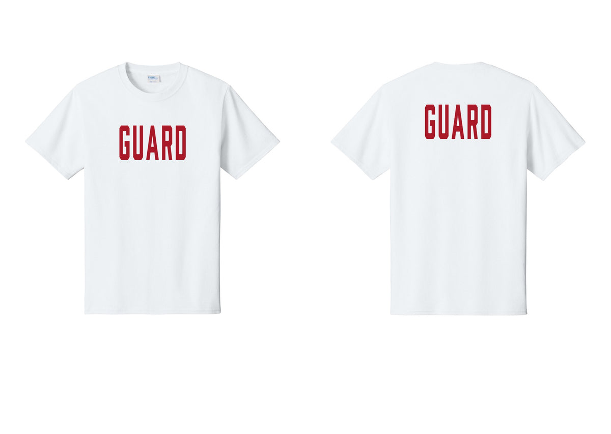 NYC Factory Guard T-Shirt, Condensed Lettering - Front + Back - White