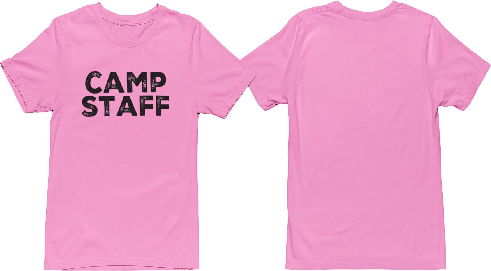 CAMP Staff T-Shirt Summer Counselor Rustic Design Cotton Tee (Front Print Only)