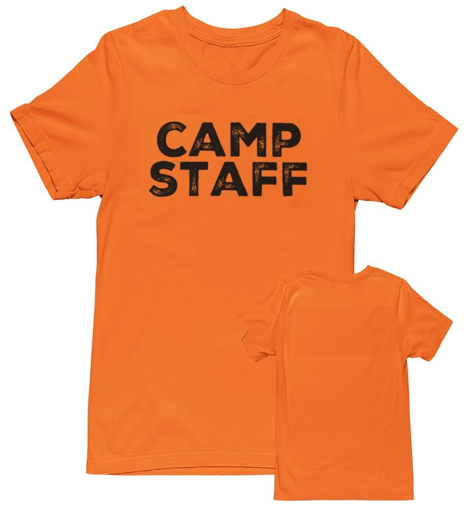CAMP Staff T-Shirt Summer Counselor Rustic Design Cotton Tee (Front Print Only)