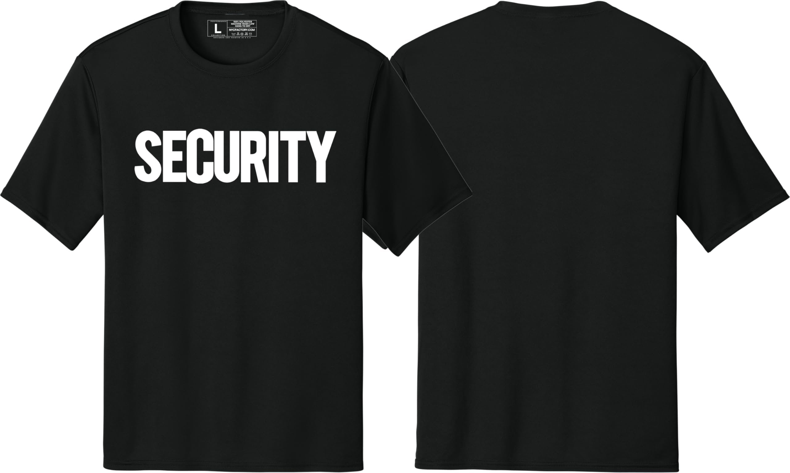 Men's Security T-Shirt Moisture-Wicking Performance Tee Summer Work Shirt