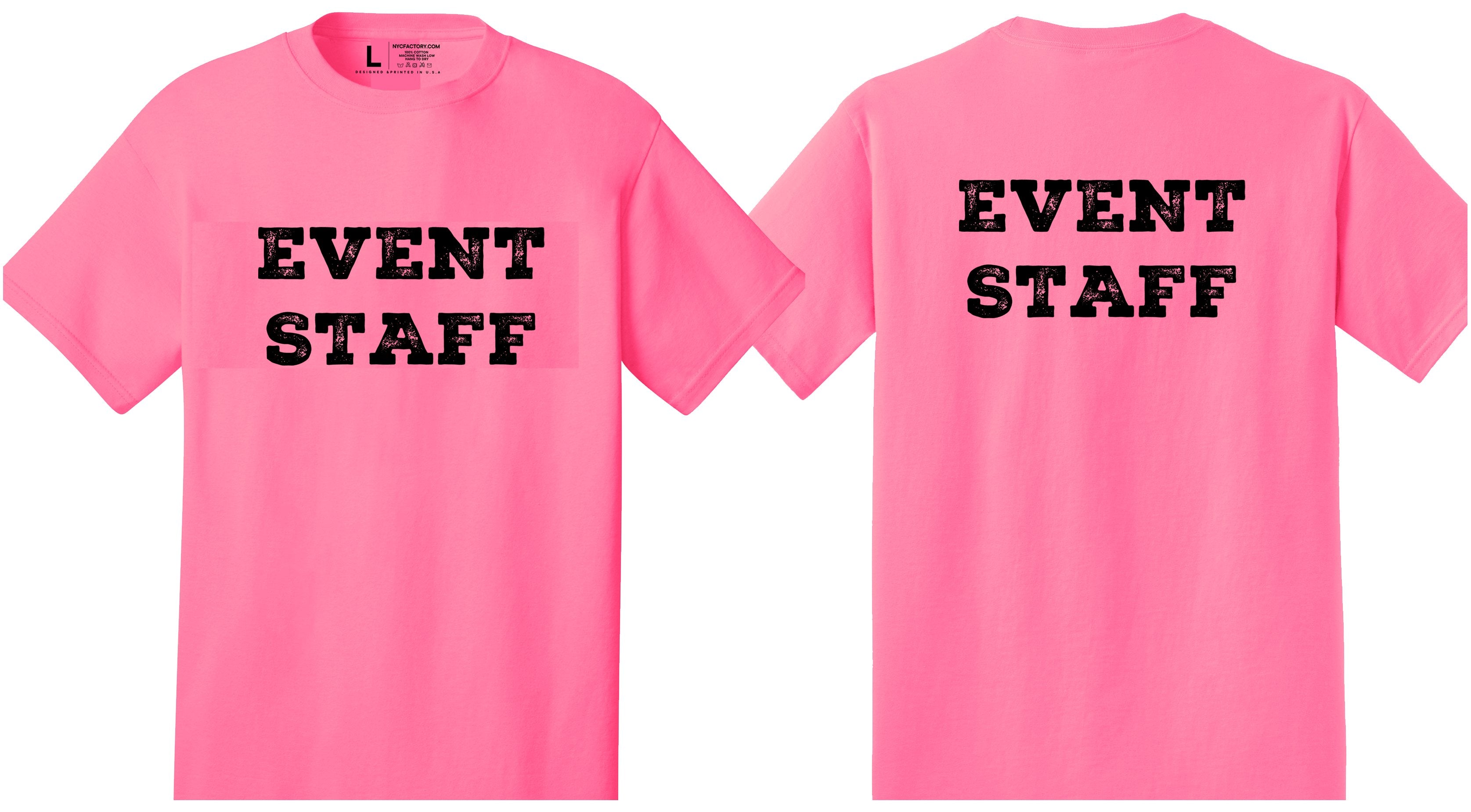 Professional Event T-Shirt - Rustic Design for Staff (Front & Back, NR-A) Soft Cotton Tees