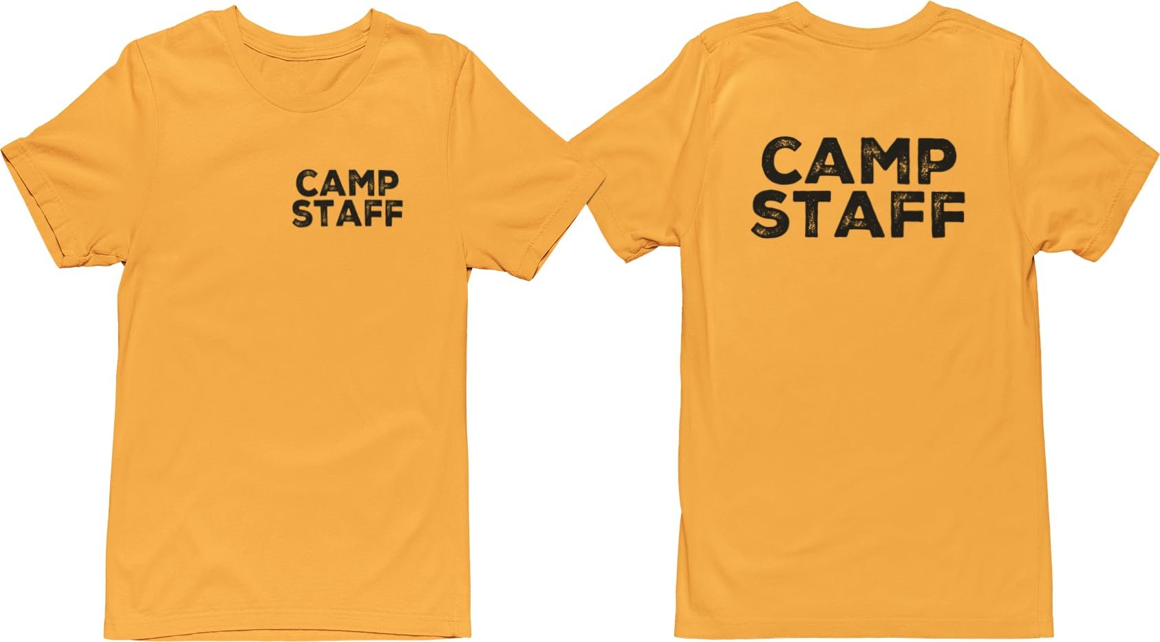 CAMP Staff T-Shirt Summer Counselor Rustic Design Cotton Tee (Chest & Back Print)