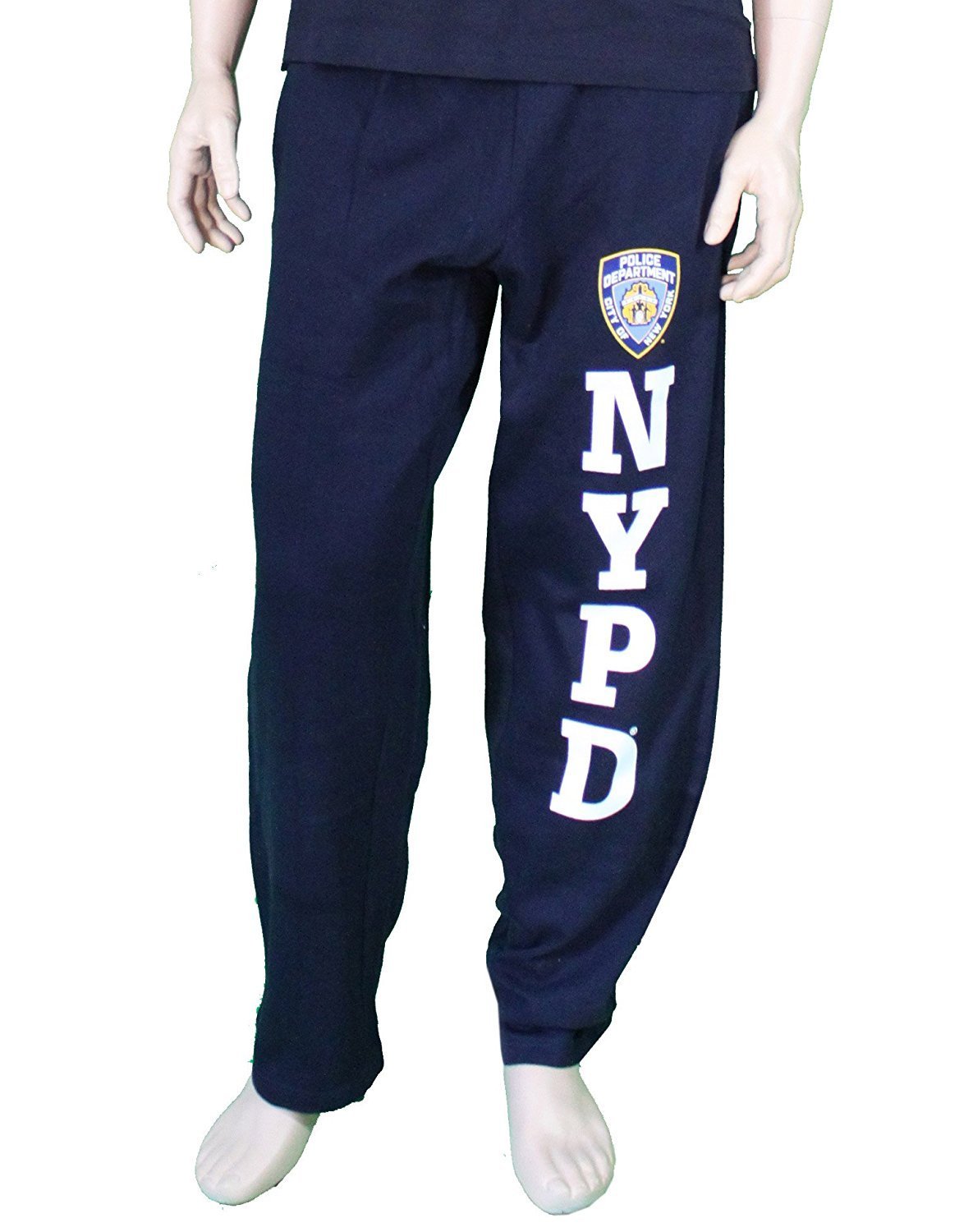NYPD Mens Sweatpants Training Pants Licensed Police Navy Blue
