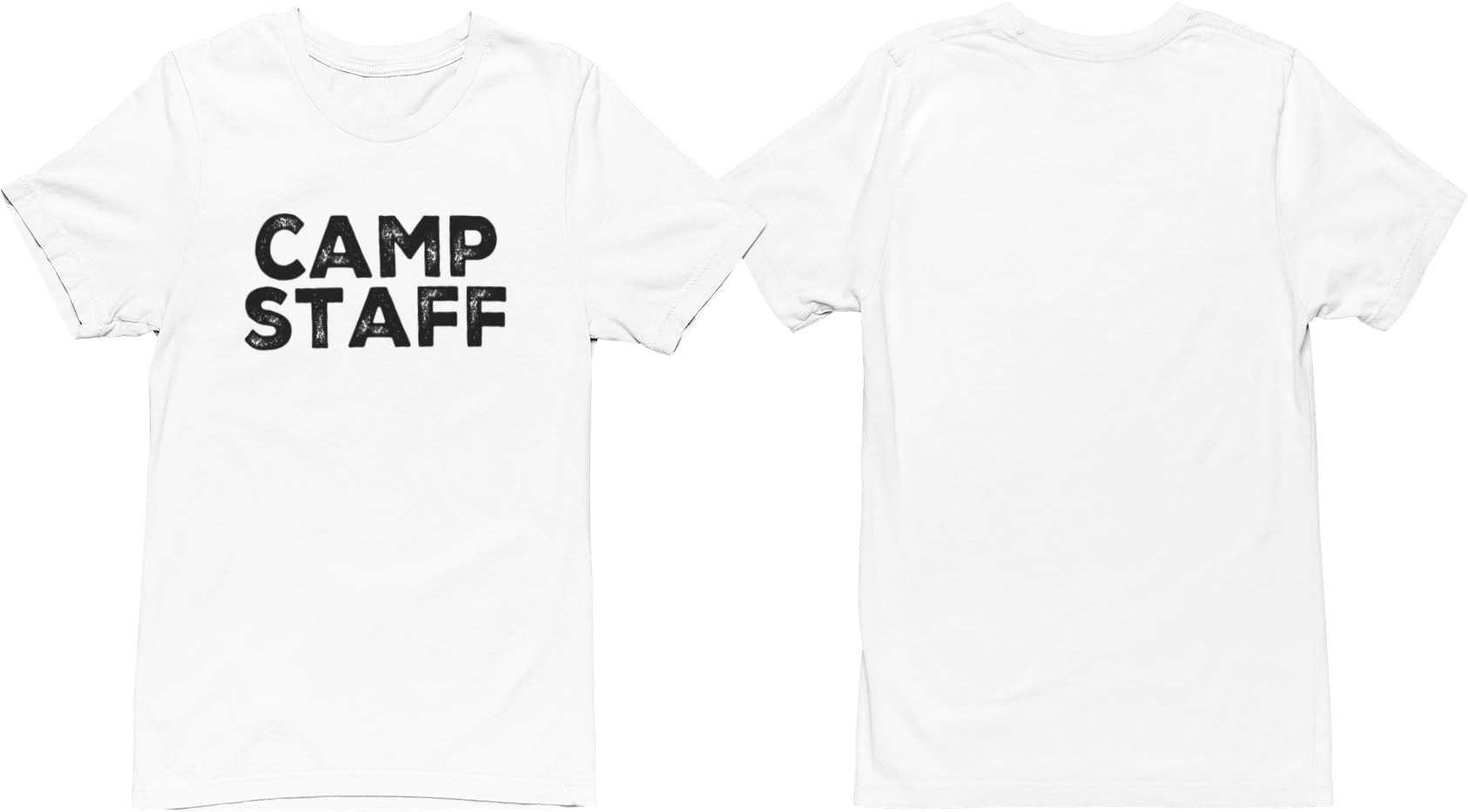 CAMP Staff T-Shirt Summer Counselor Rustic Design Cotton Tee (Front Print Only)