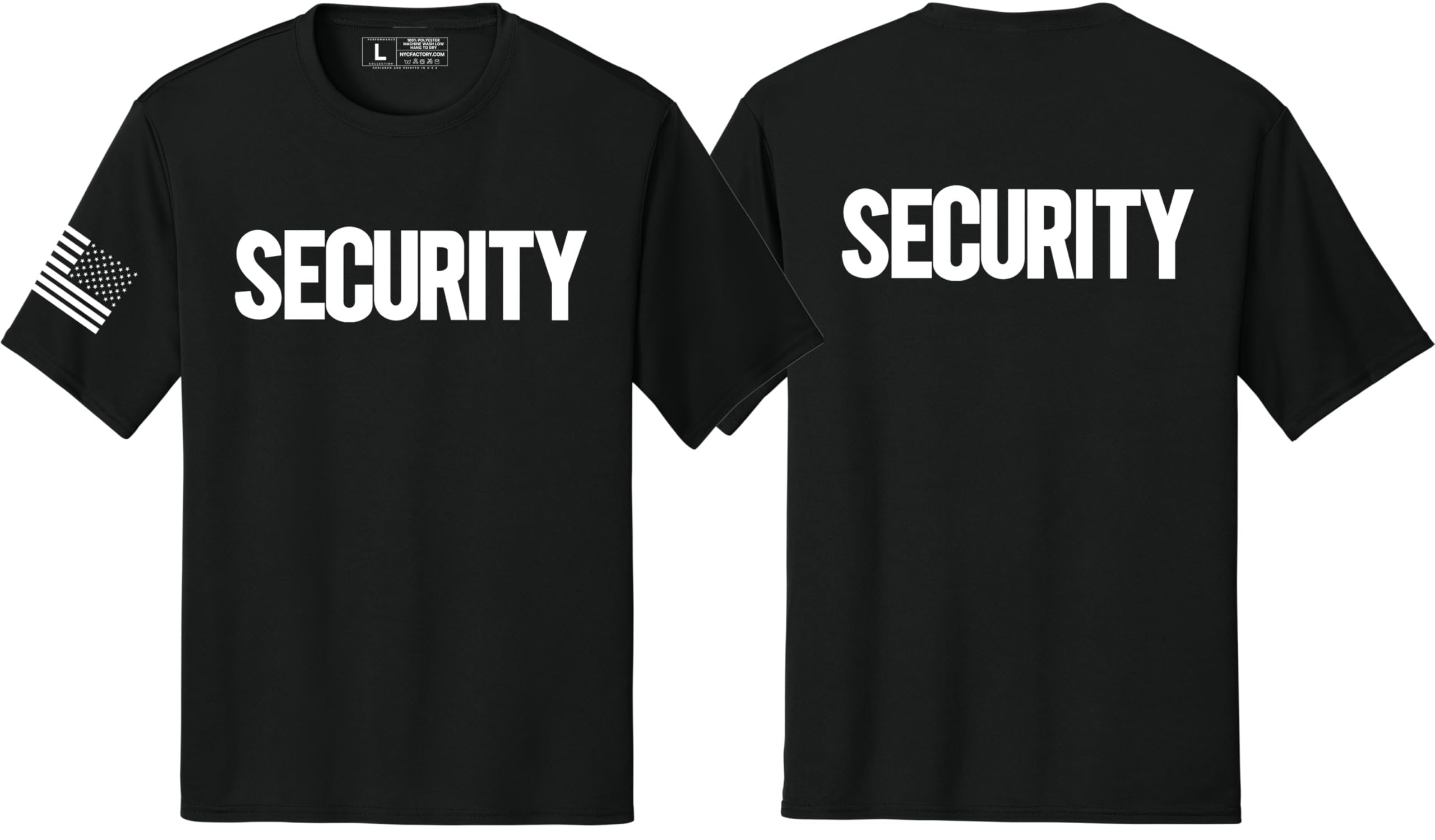 Men's Security T-Shirt Moisture-Wicking Performance Tee Summer Work Shirt