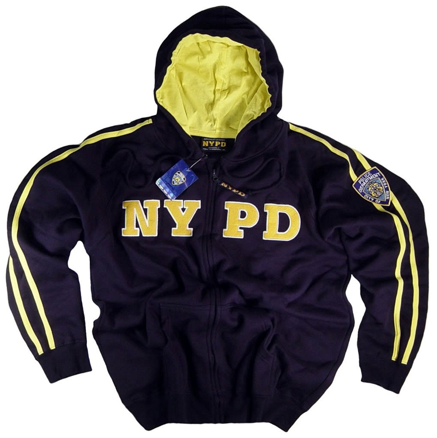 NYPD Shirt Hoodie Sweatshirt, Zippered Medium