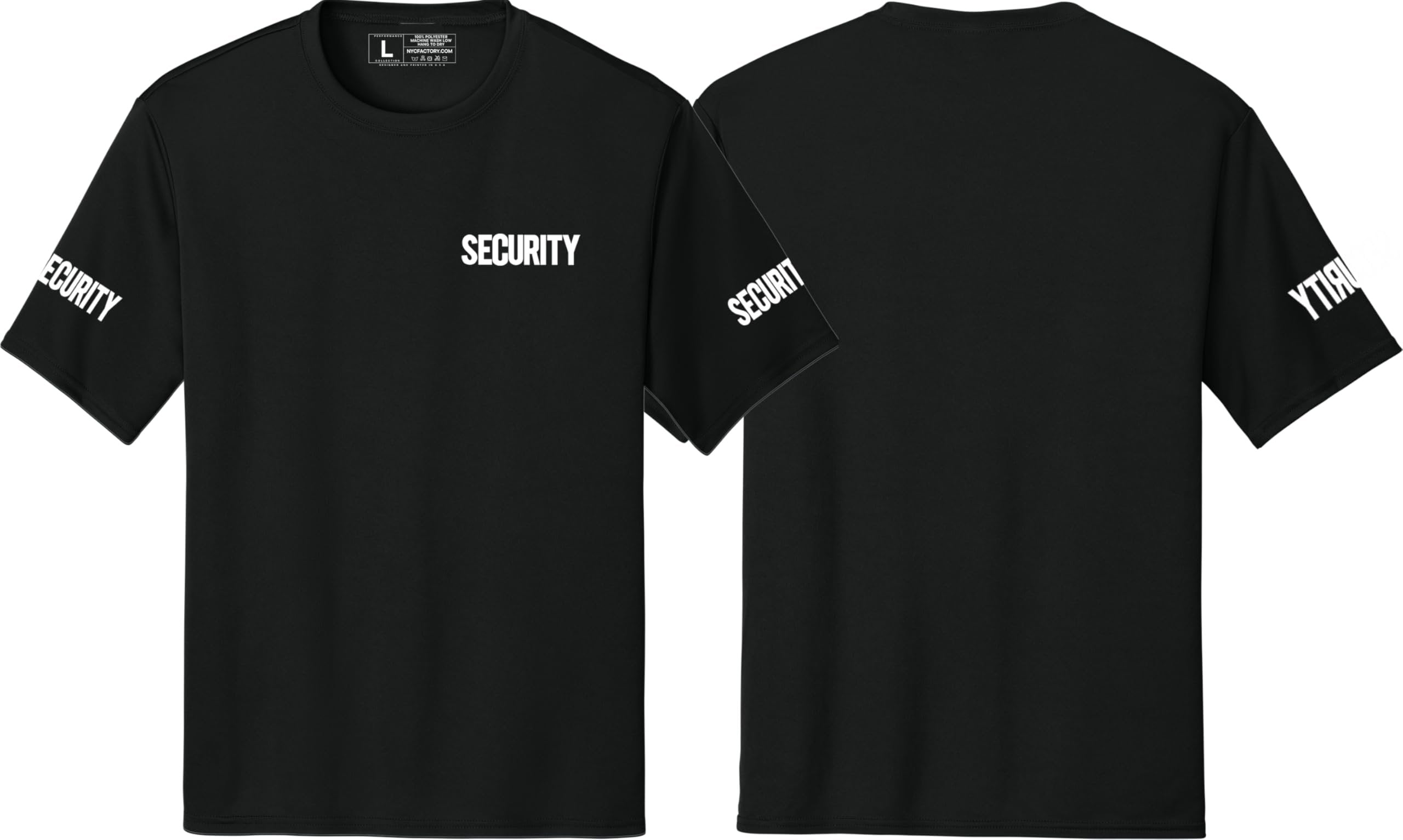 Men's Security T-Shirt Moisture-Wicking Performance Tee Summer Work Shirt