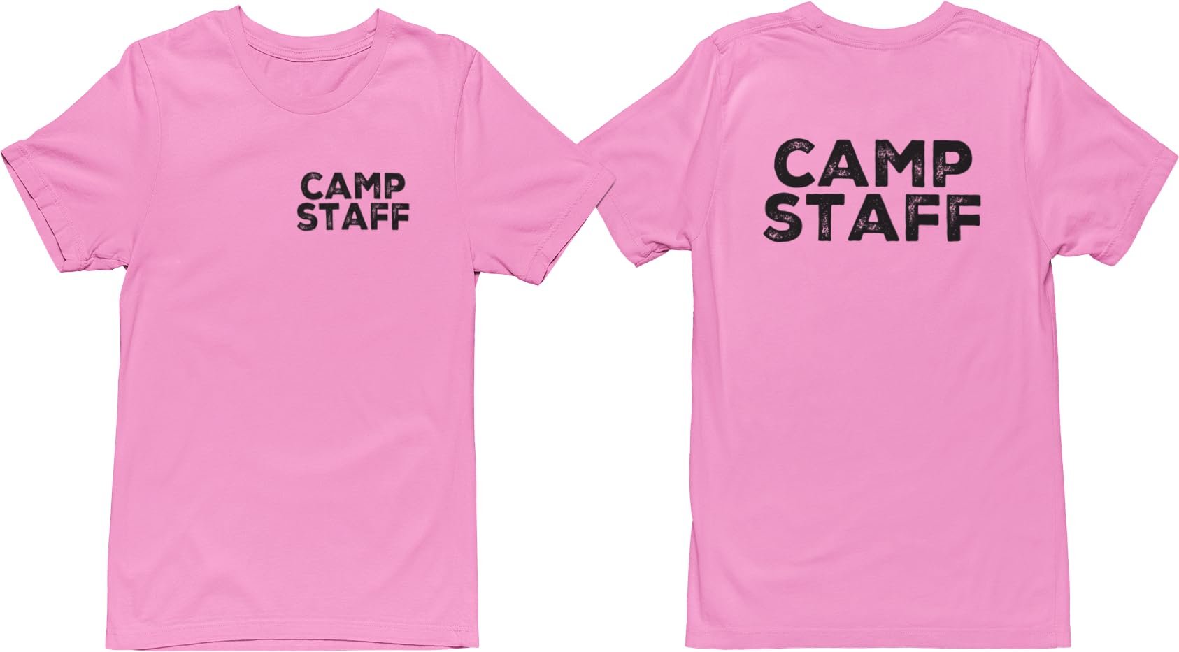 CAMP Staff T-Shirt Summer Counselor Rustic Design Cotton Tee (Chest & Back Print)