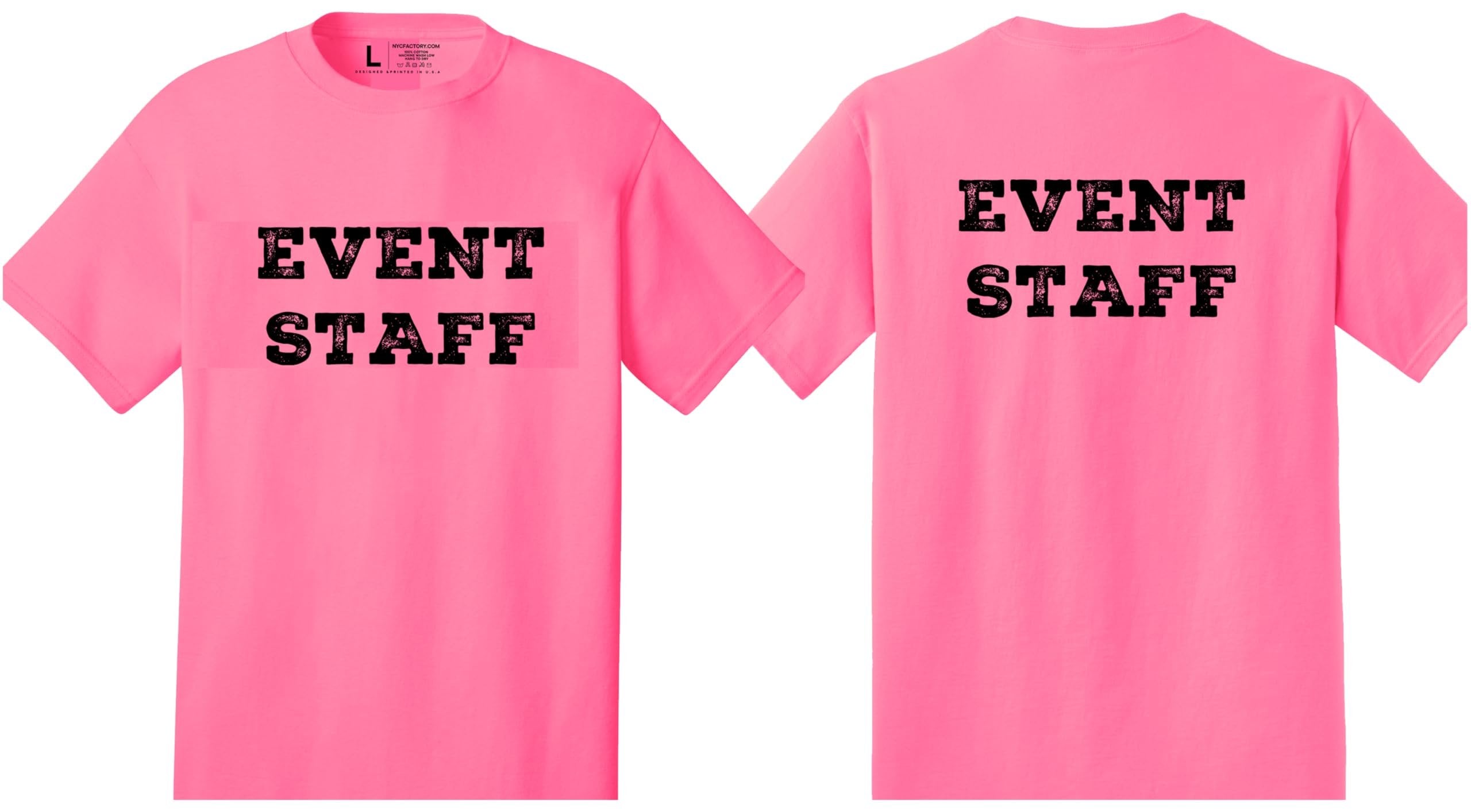 Professional Event T-Shirt - Rustic Design for Staff (Front & Back, NR-A) Soft Cotton Tees