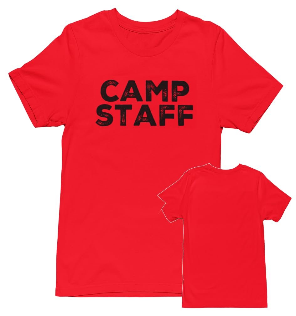 CAMP Staff T-Shirt Summer Counselor Rustic Design Cotton Tee (Front Print Only)