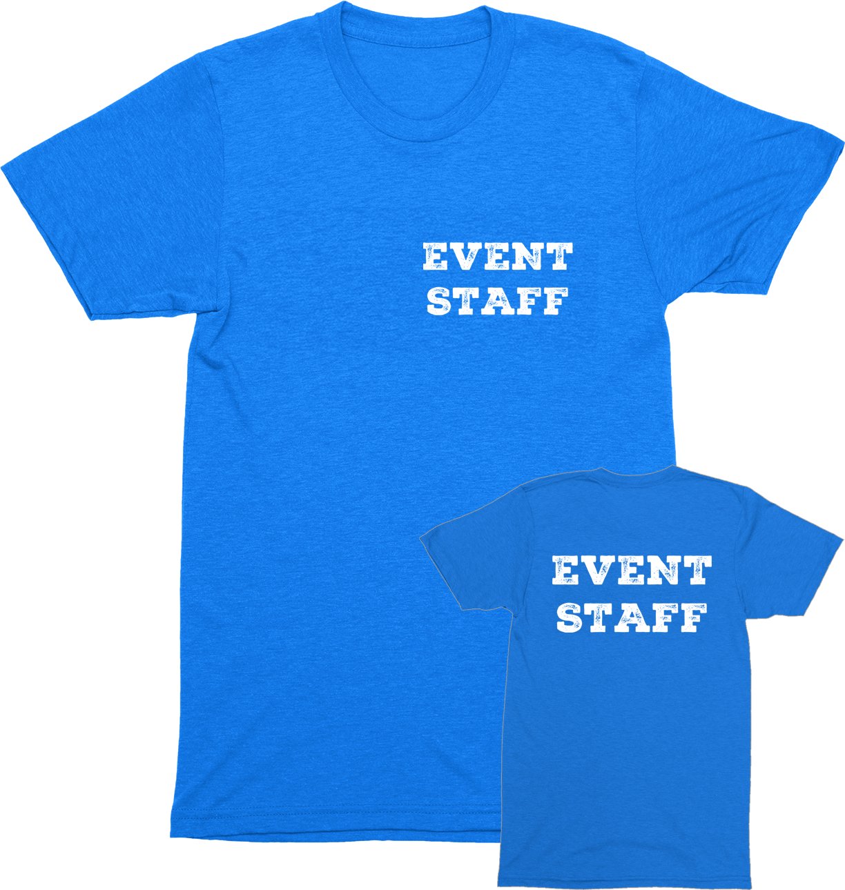 Professional Event T-Shirt - Rustic Design for Staff (NR-B, Chest & Back) Soft Cotton Tees