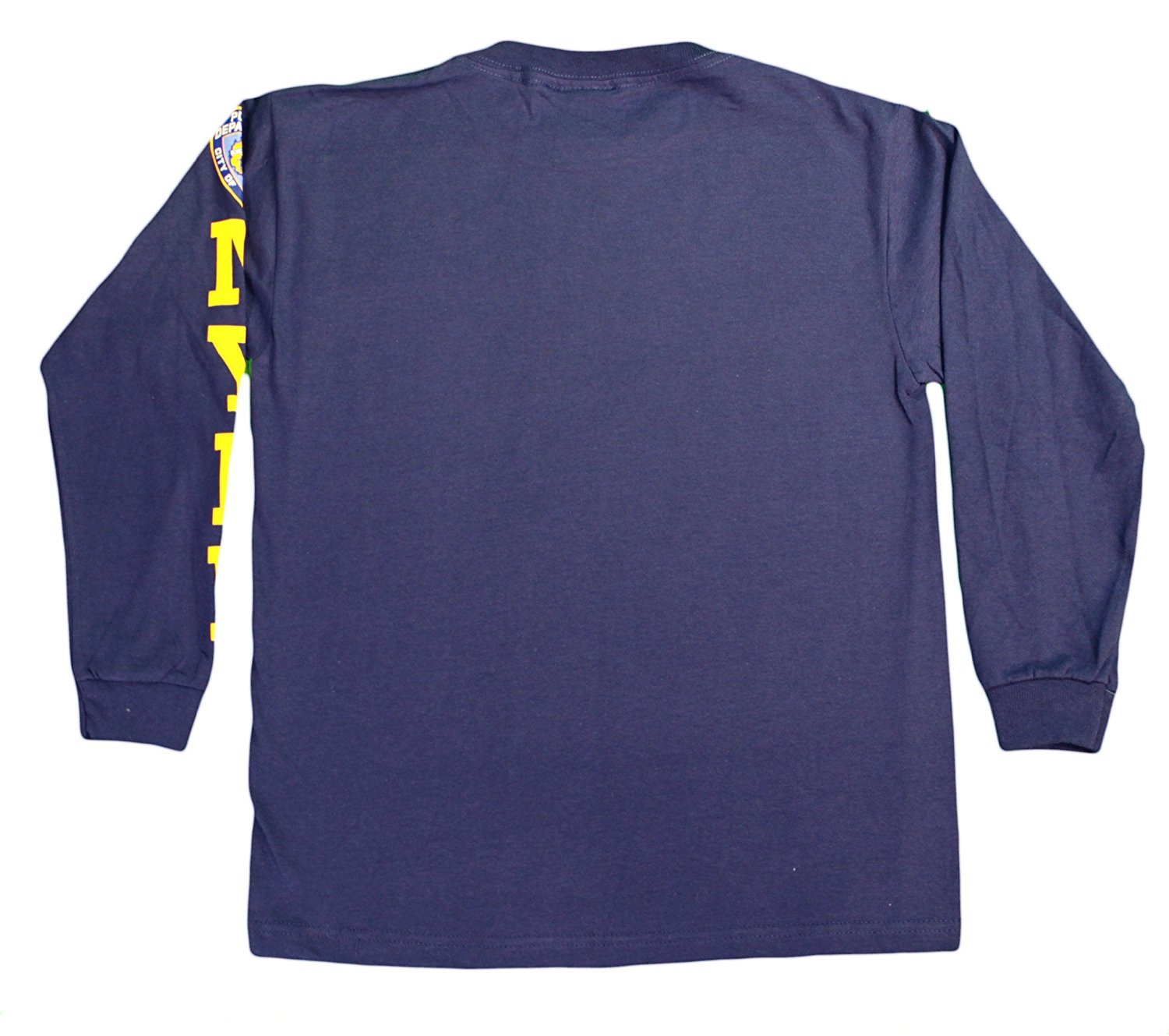 NYPD Kids Long Sleeve Screen Print Chest Badge T-Shirt Navy Yellow