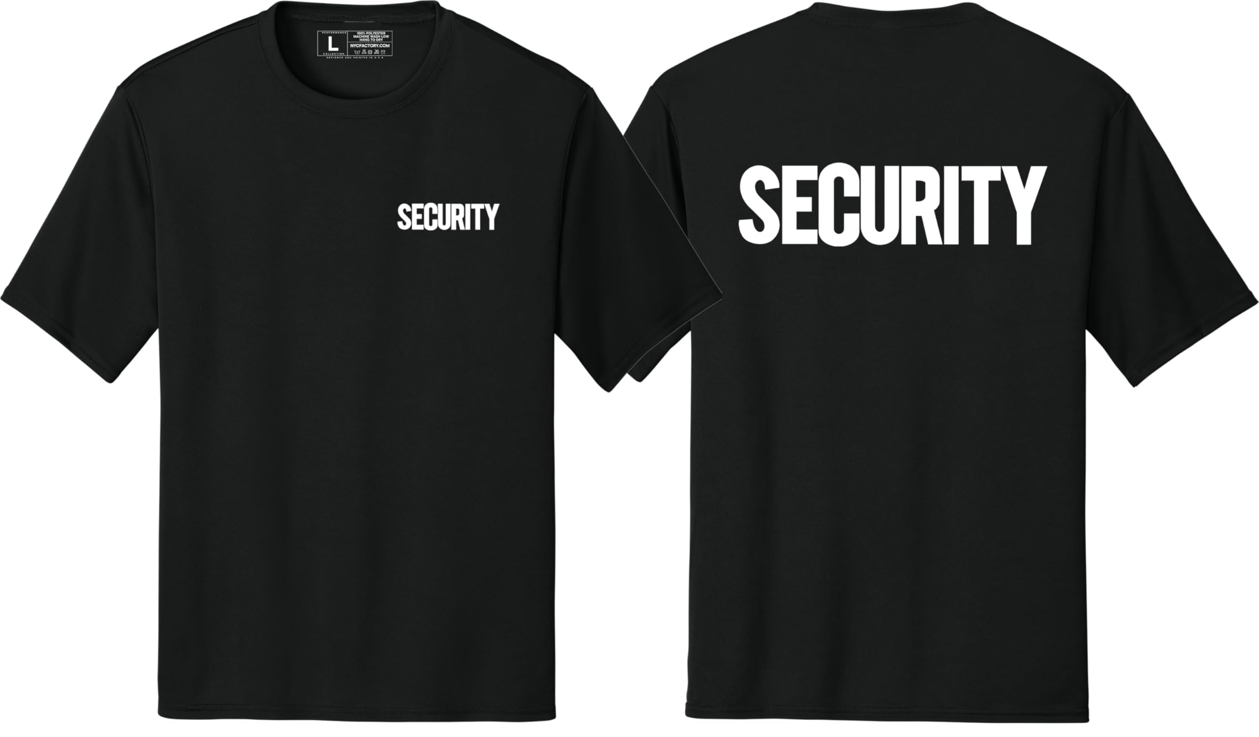 Men's Security T-Shirt Moisture-Wicking Performance Tee Summer Work Shirt