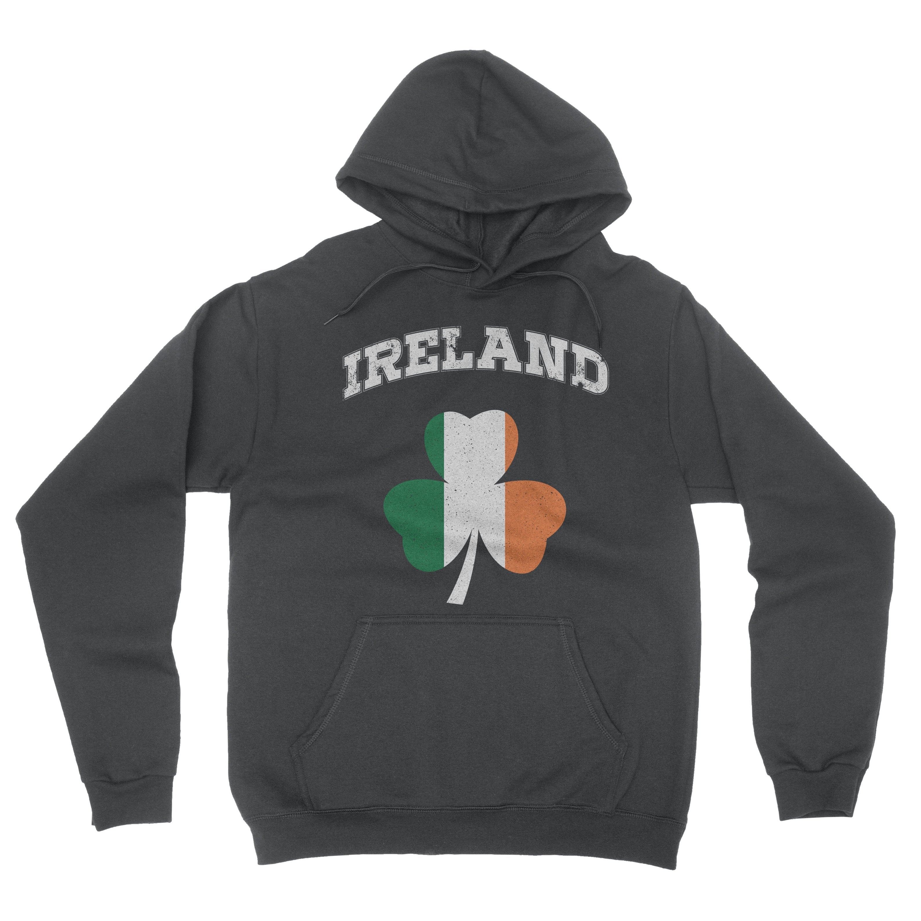 Retro Ireland Flag Charcoal Hoodie - St. Patrick's Day - Irish Apparel Men's & Kids