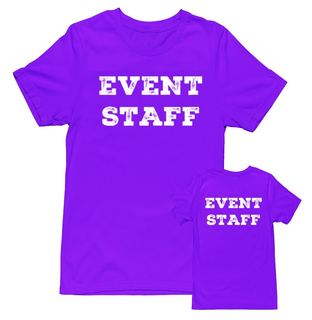 Professional Event T-Shirt - Rustic Design for Staff (Front & Back, NR-A) Soft Cotton Tees