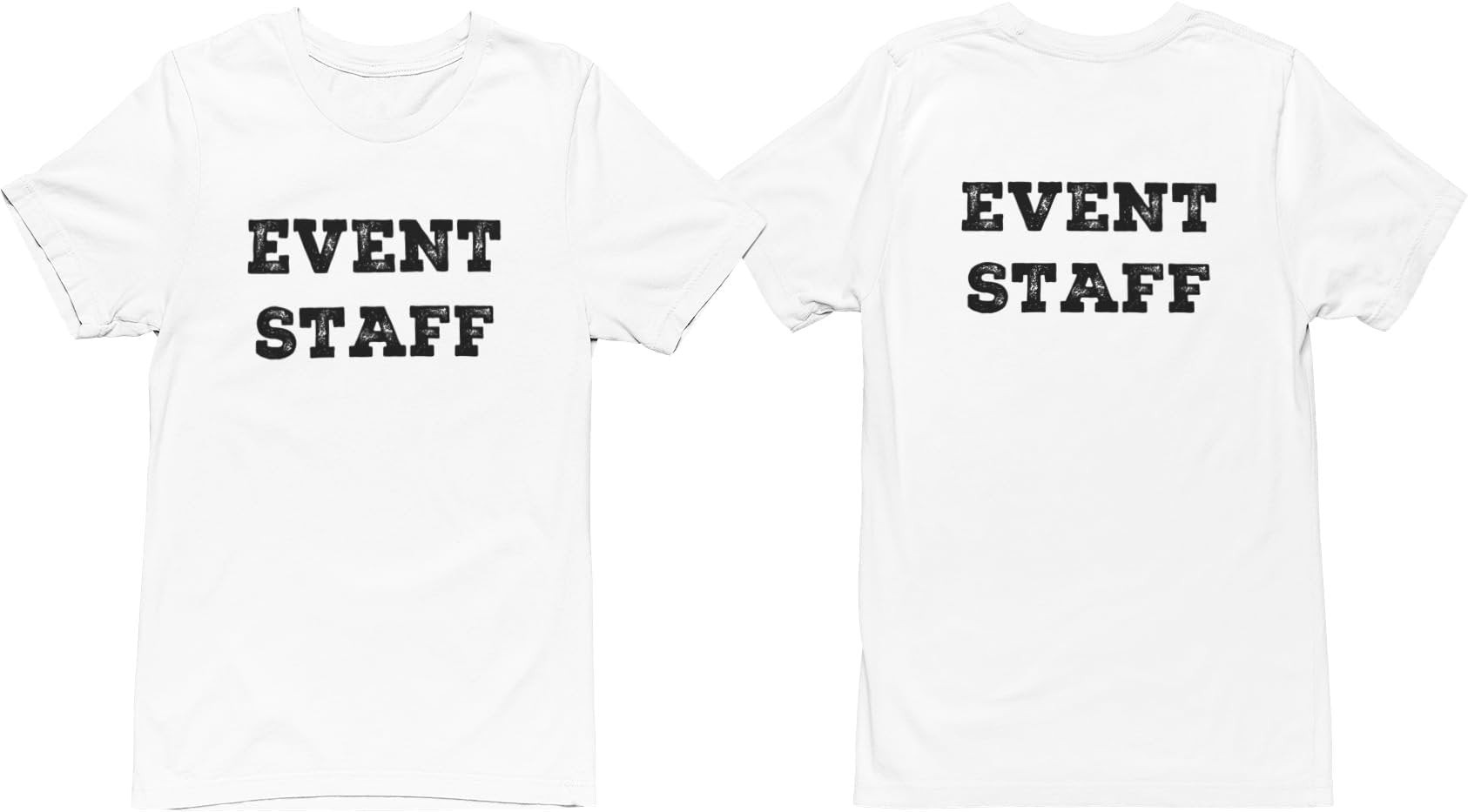 Professional Event T-Shirt - Rustic Design for Staff (Front & Back, NR-A) Soft Cotton Tees