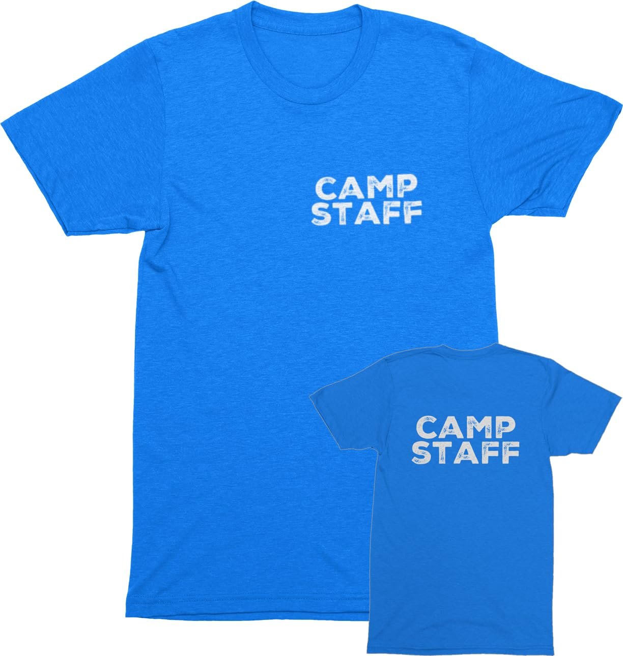 CAMP Staff T-Shirt Summer Counselor Rustic Design Cotton Tee (Chest & Back Print)