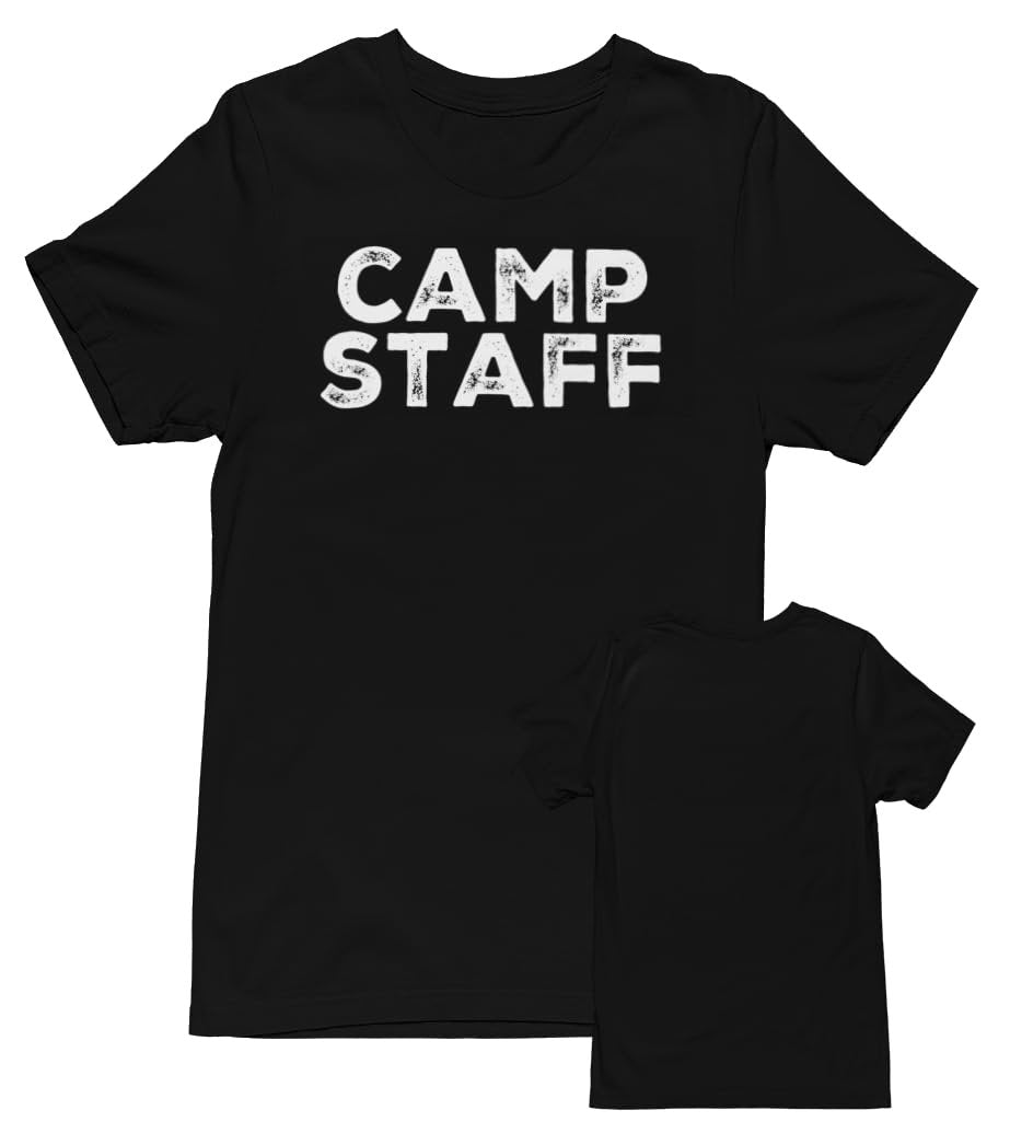 CAMP Staff T-Shirt Summer Counselor Rustic Design Cotton Tee (Front Print Only)