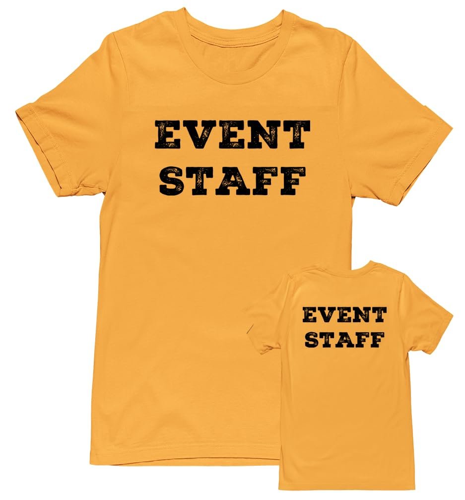 Professional Event T-Shirt - Rustic Design for Staff (Front & Back, NR-A) Soft Cotton Tees