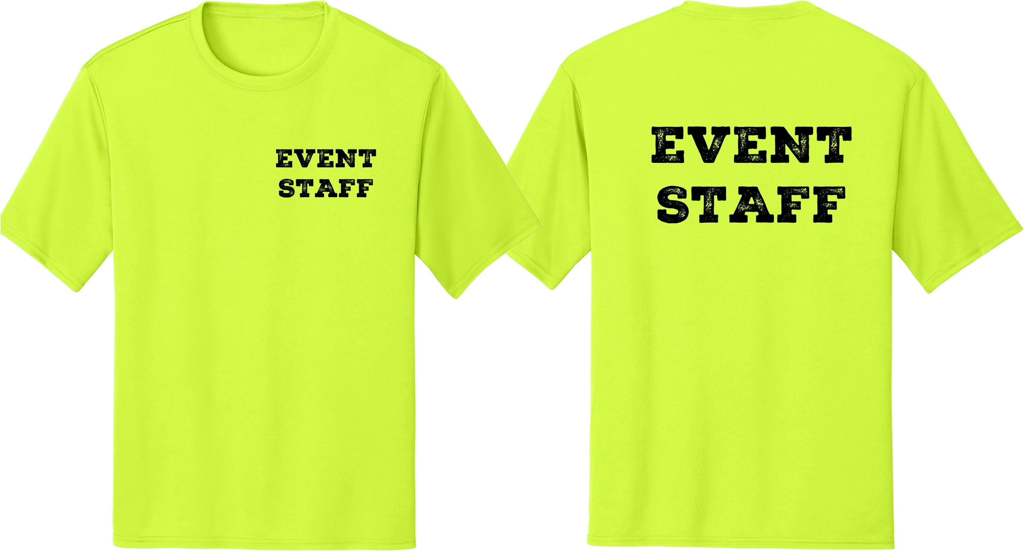 Professional Event Men's Unisex Staff Tees - Front & Back All Colors & Sizes In Stock