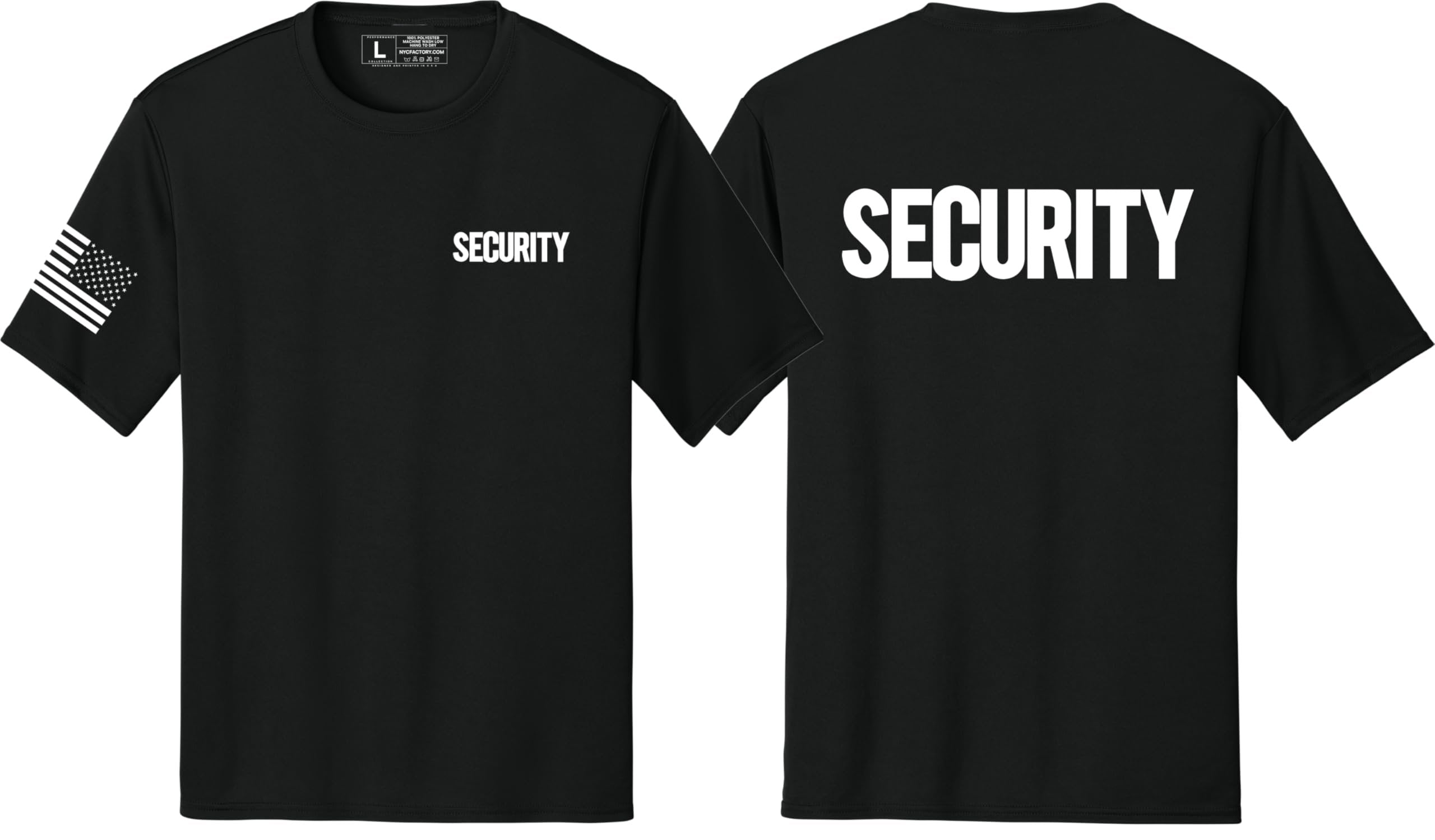 Men's Security T-Shirt Moisture-Wicking Performance Tee Summer Work Shirt