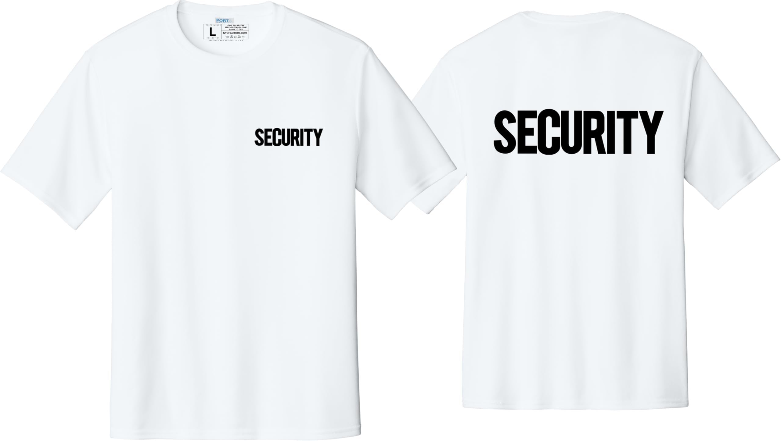 Men's Security T-Shirt Moisture-Wicking Performance Tee Summer Work Shirt