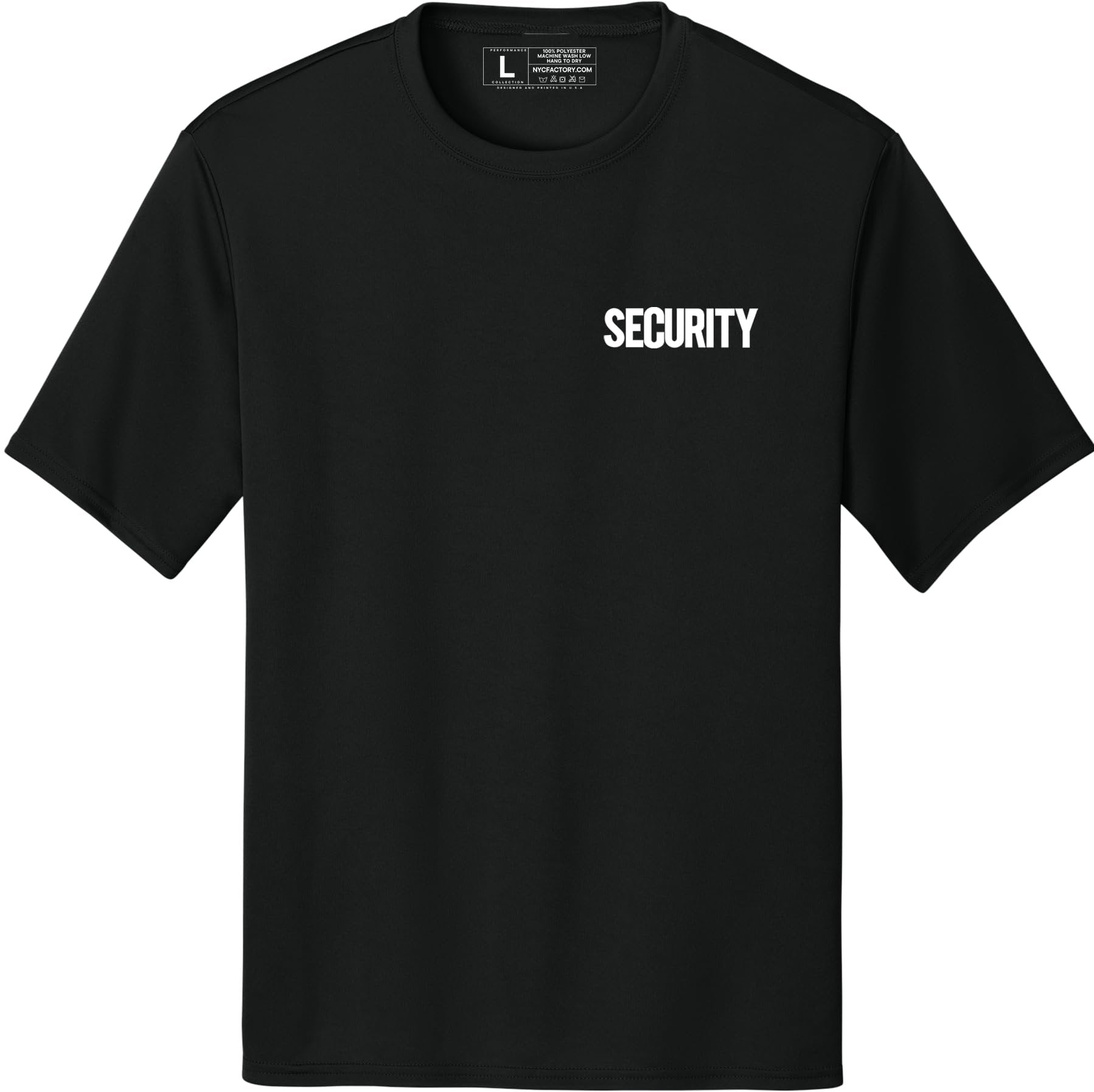Men's Security T-Shirt Moisture-Wicking Performance Tee Summer Work Shirt