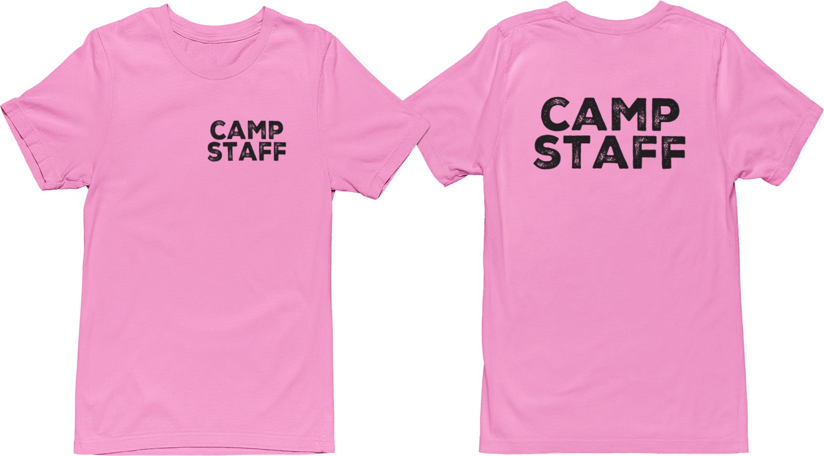 CAMP Staff T-Shirt Summer Counselor Rustic Design Cotton Tee (Chest & Back Print)
