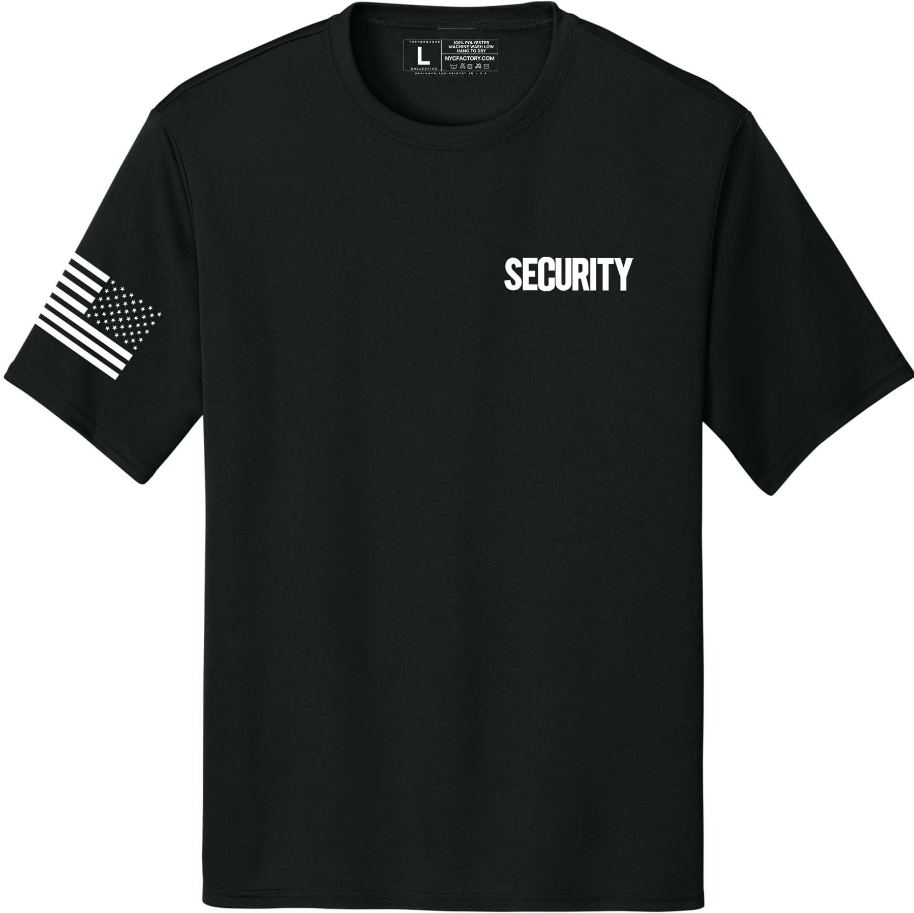 Men's Security T-Shirt Moisture-Wicking Performance Tee Summer Work Shirt