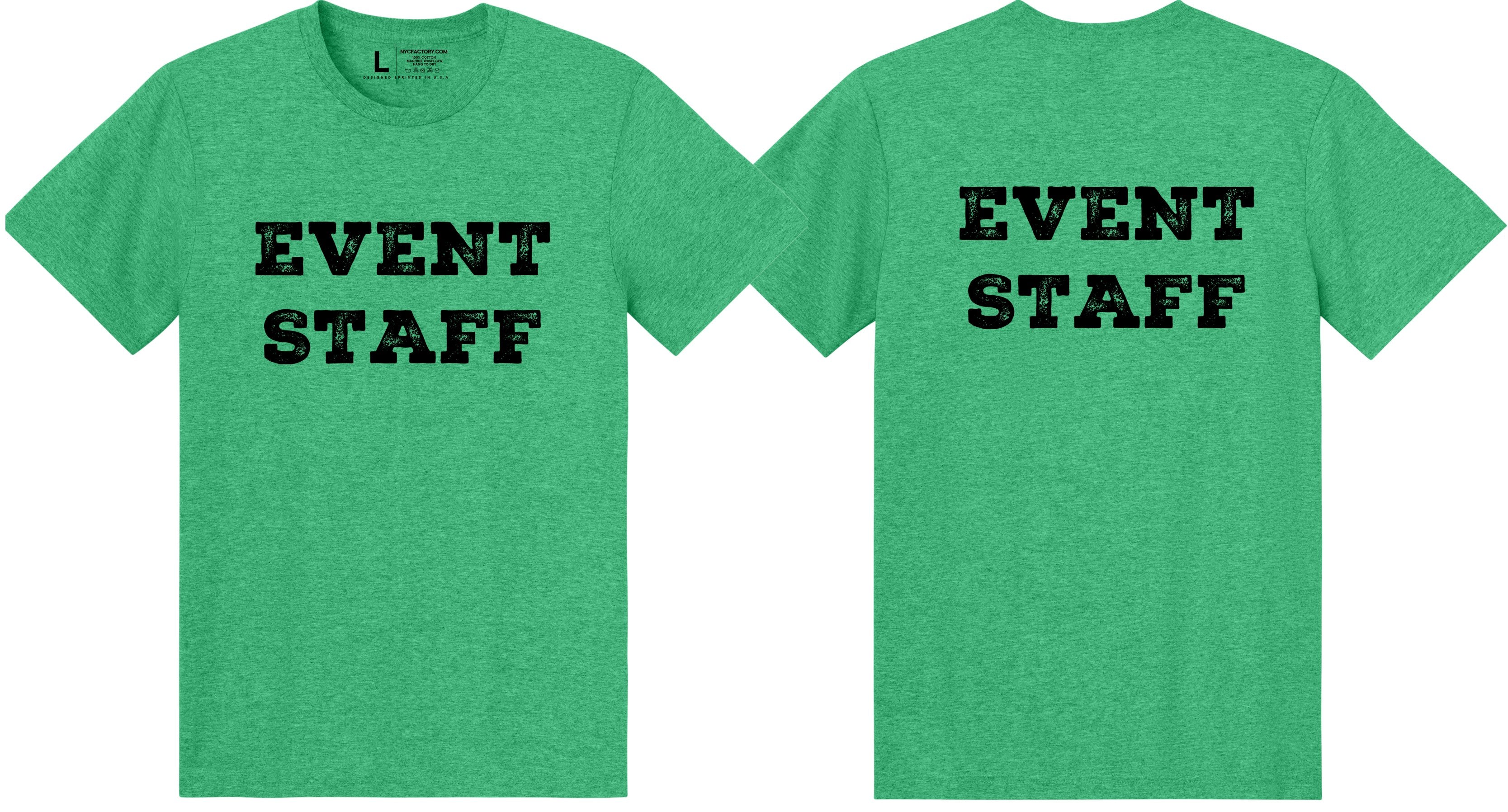 Professional Event T-Shirt - Rustic Design for Staff (Front & Back, NR-A) Soft Cotton Tees