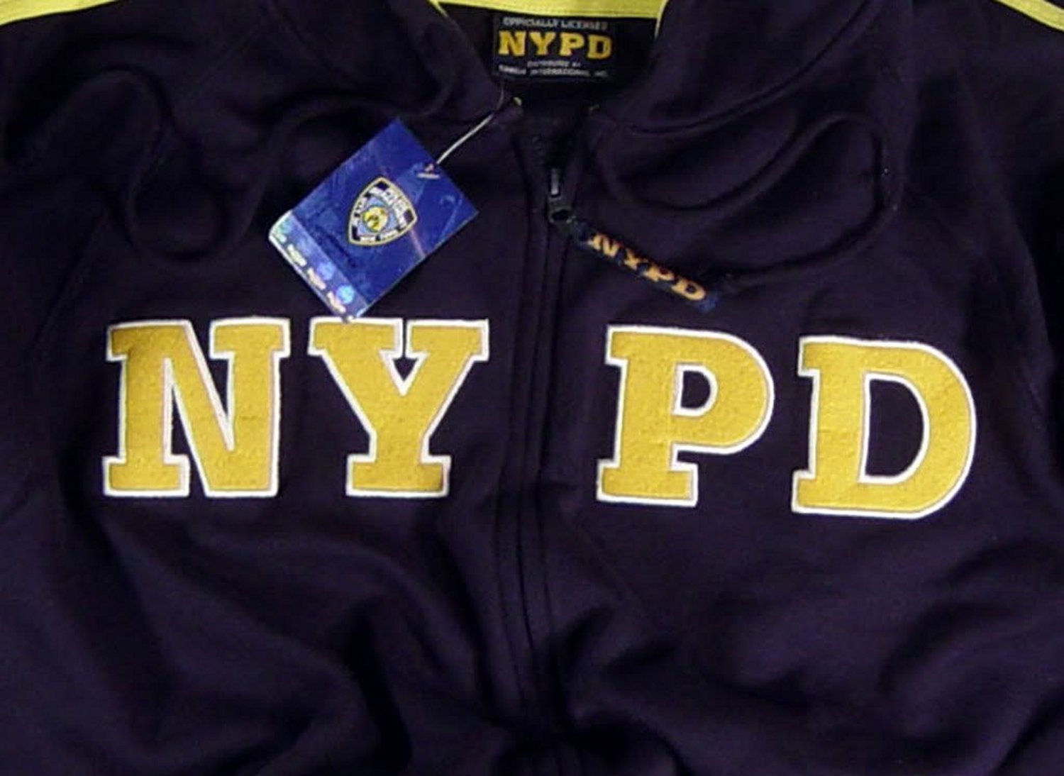 NYPD Shirt Hoodie Sweatshirt, Zippered Medium
