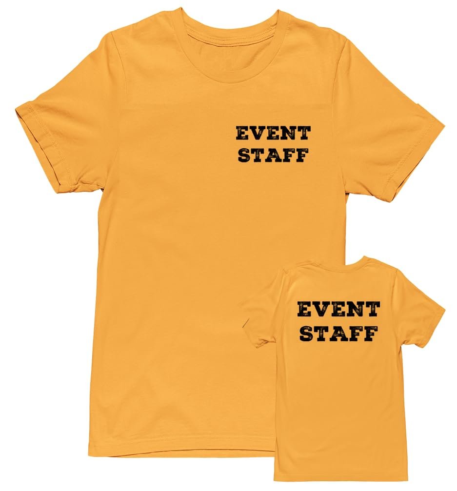 Professional Event T-Shirt - Rustic Design for Staff (NR-B, Chest & Back) Soft Cotton Tees